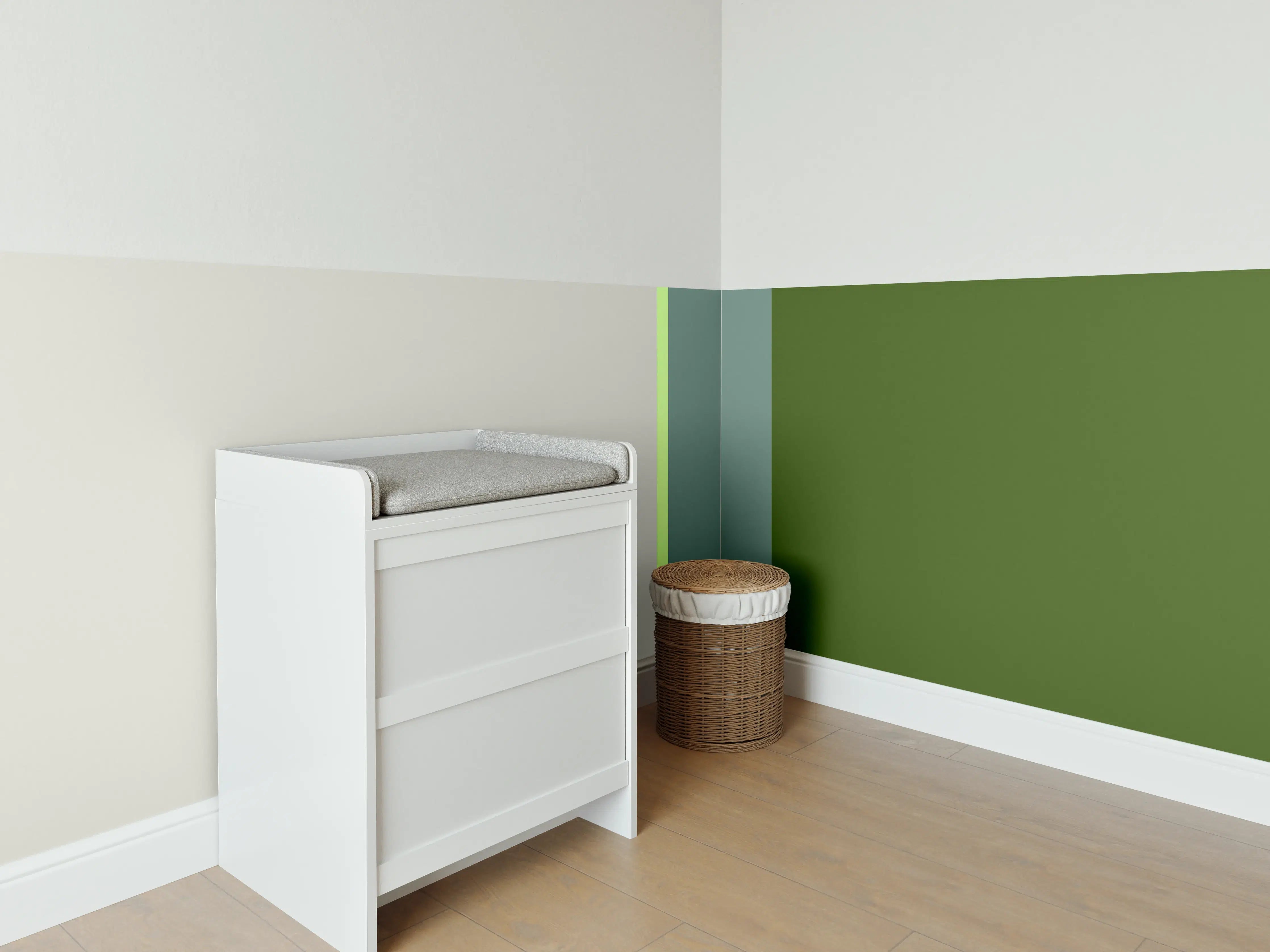 Babyzimmer Wandgestaltung - The Greens - Vertical - Granny Smith