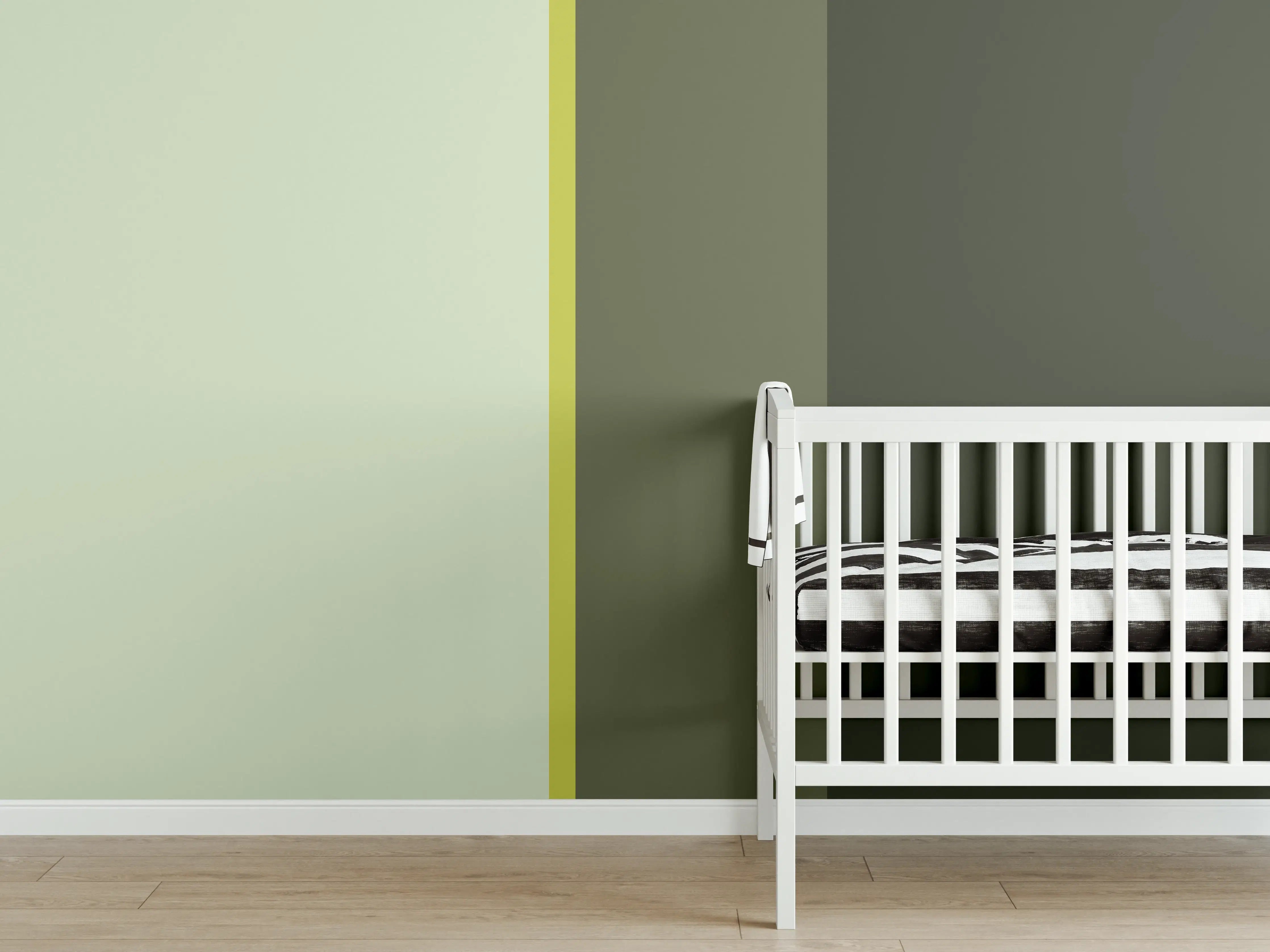 Babyzimmer Wandgestaltung - The Greens - Vertical - Olive
