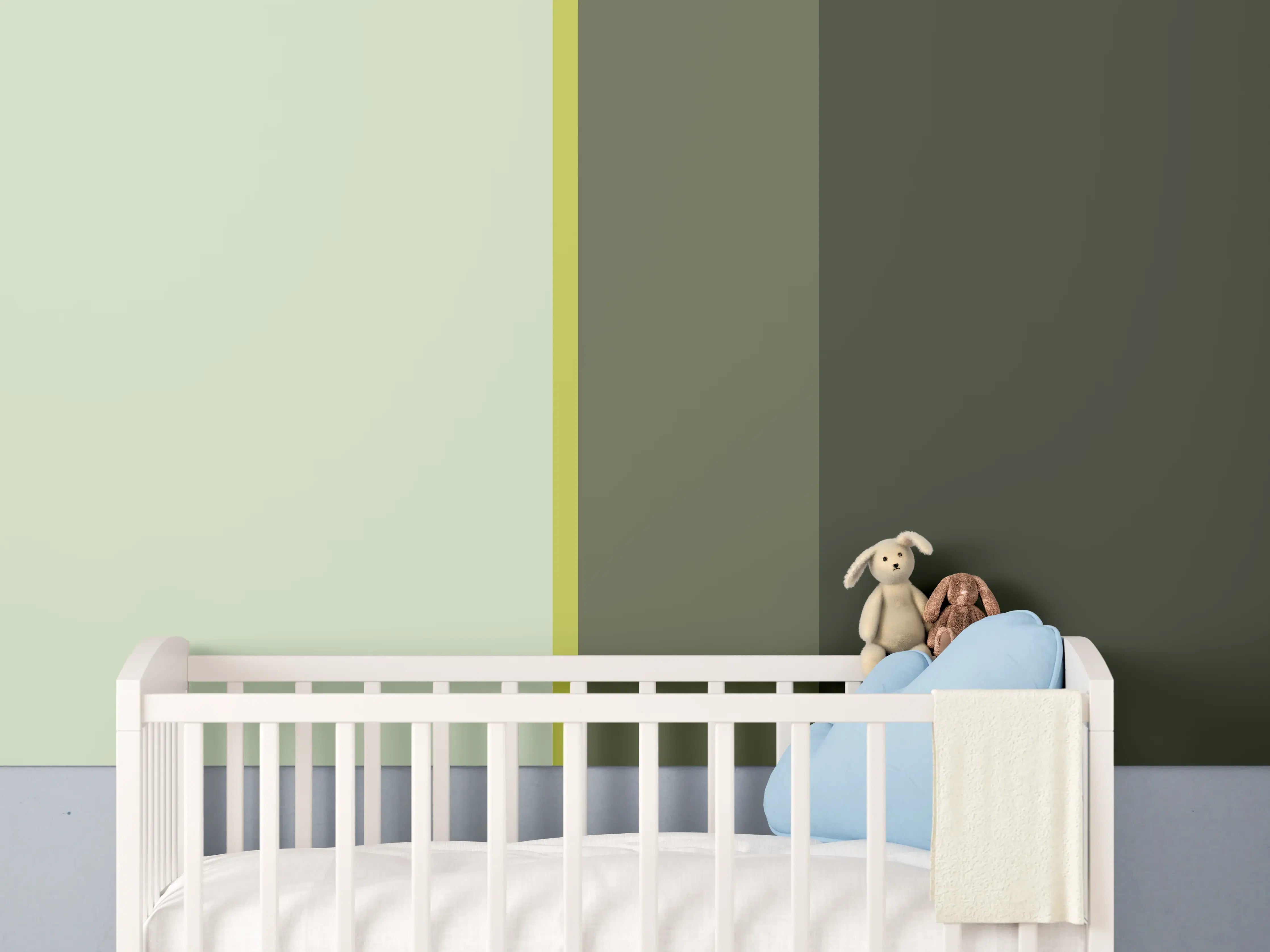 Babyzimmer Wandgestaltung - The Greens - Vertical - Olive