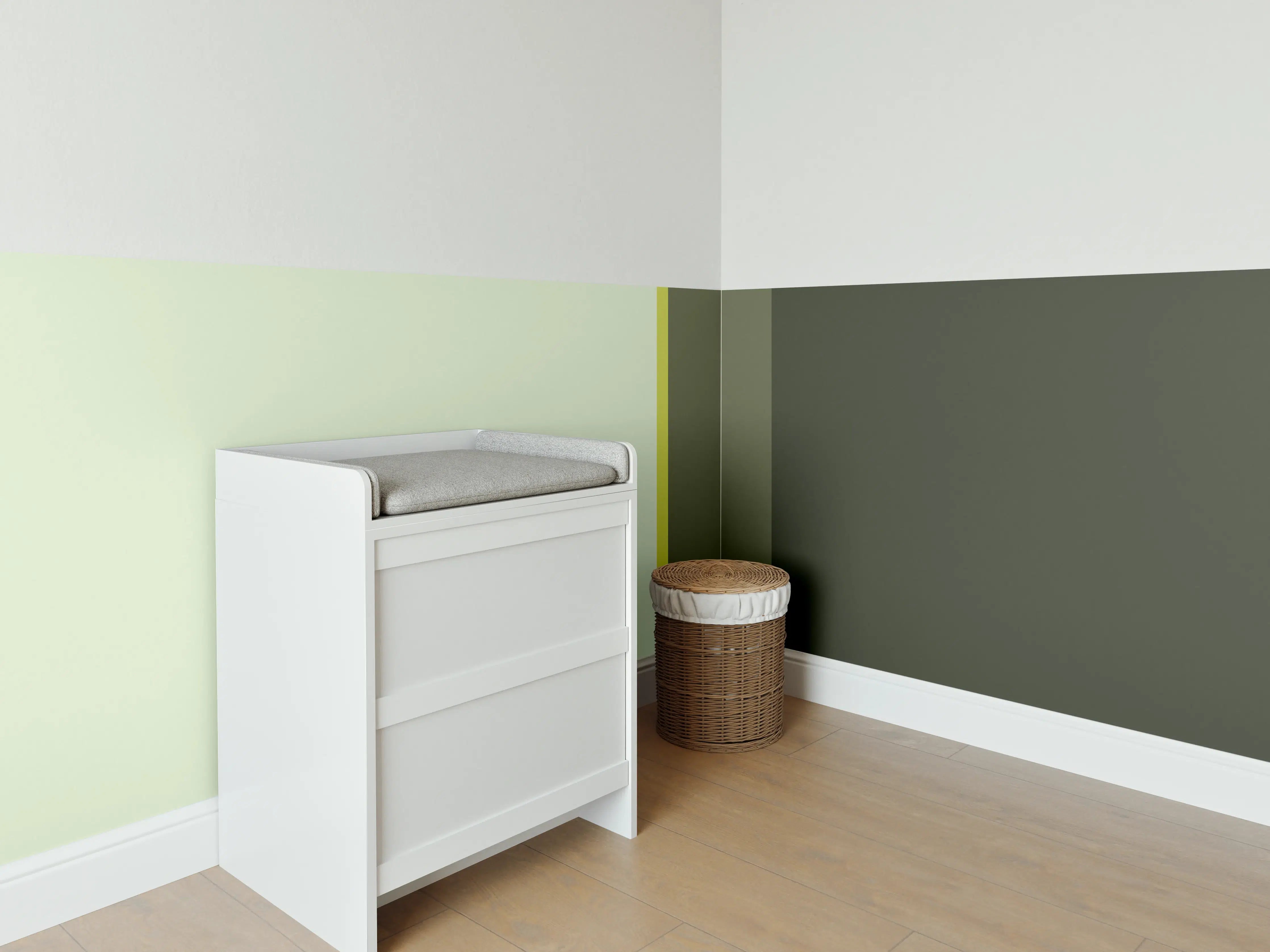 Babyzimmer Wandgestaltung - The Greens - Vertical - Olive