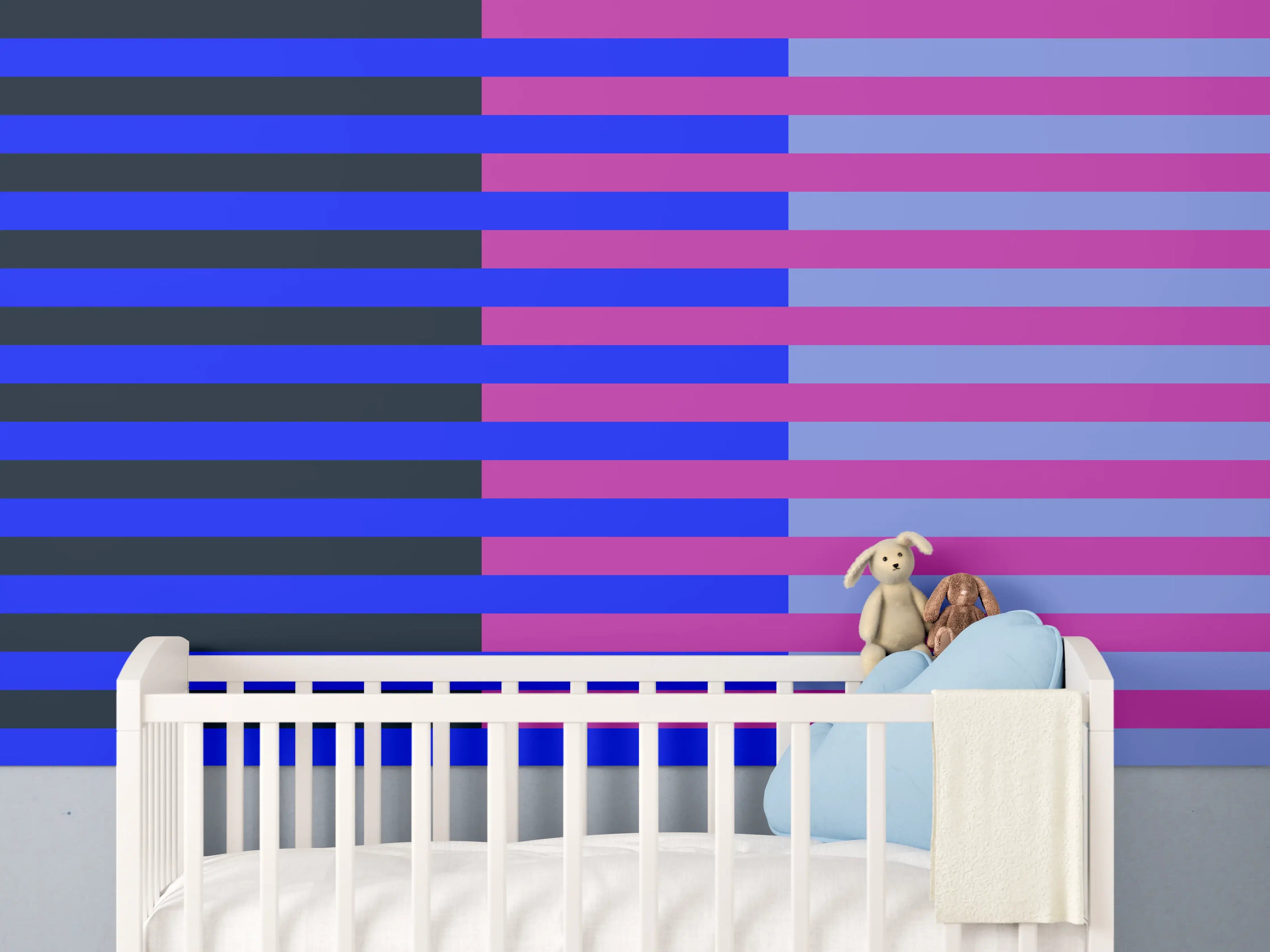 Babyzimmer Wandgestaltung - The Neons - Multy Stripes - Luna