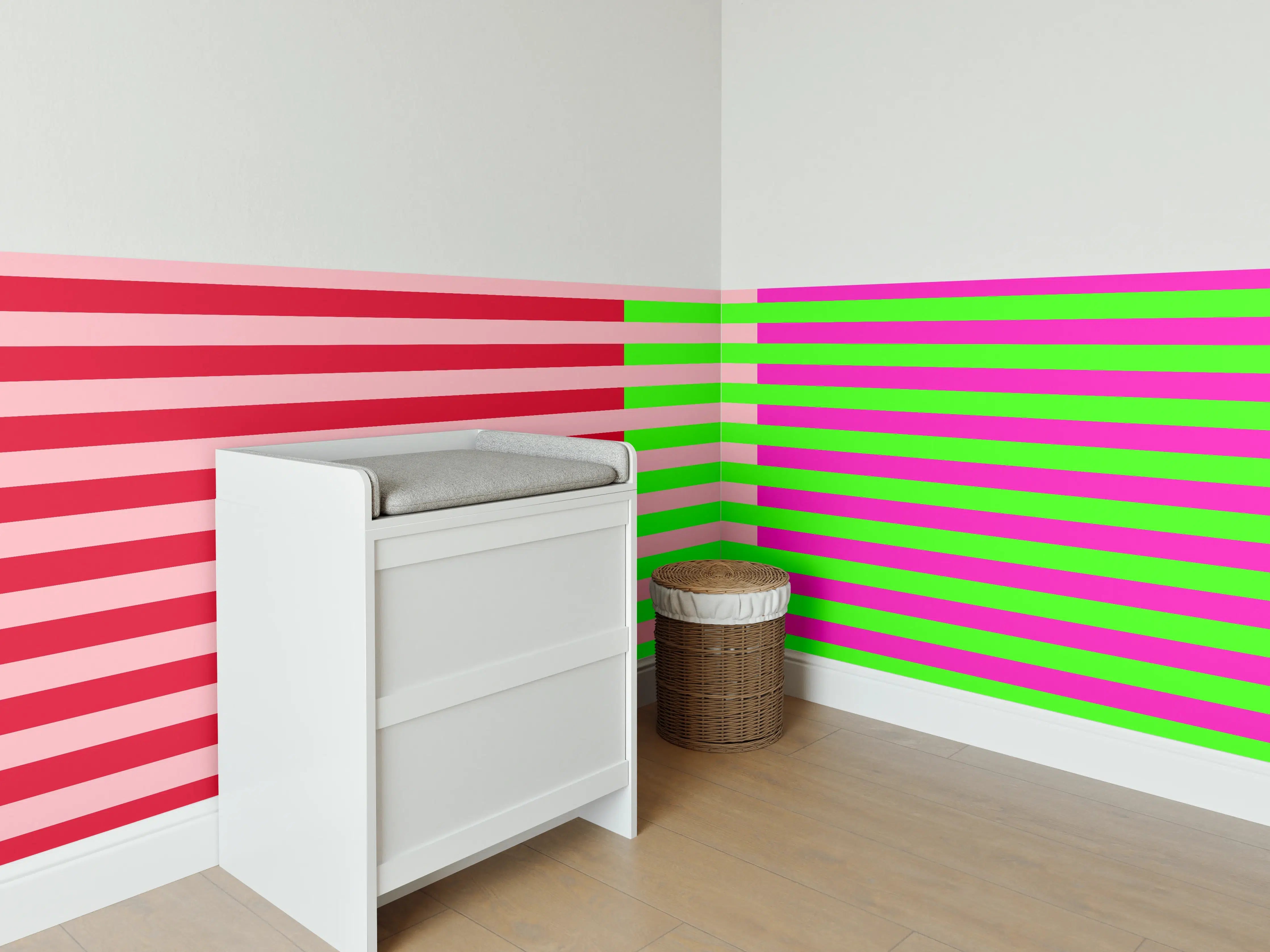 Babyzimmer Wandgestaltung - The Neons - Multy Stripes - Nox