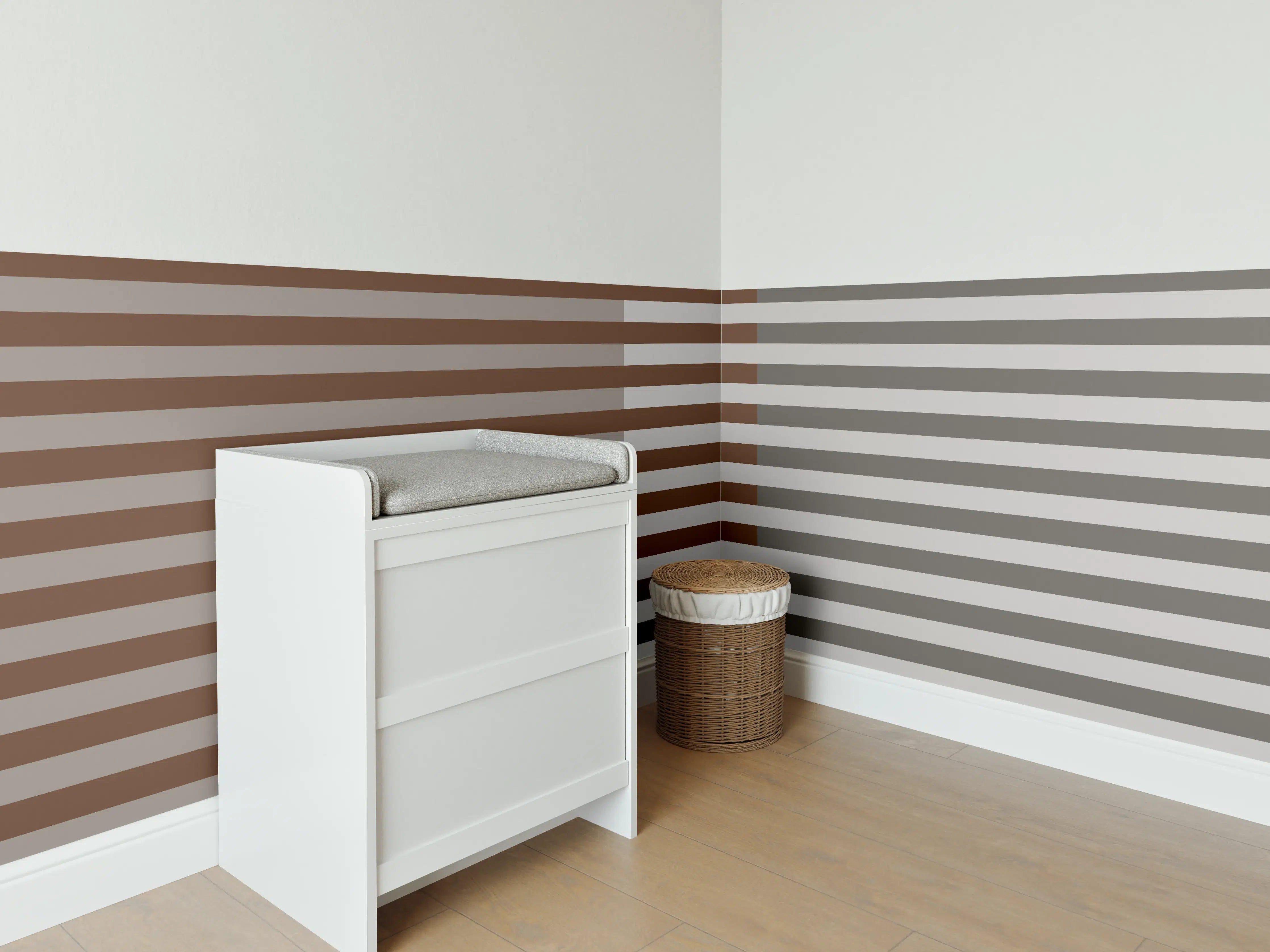 Babyzimmer Wandgestaltung - The Nudes - Multy Stripes - Ash