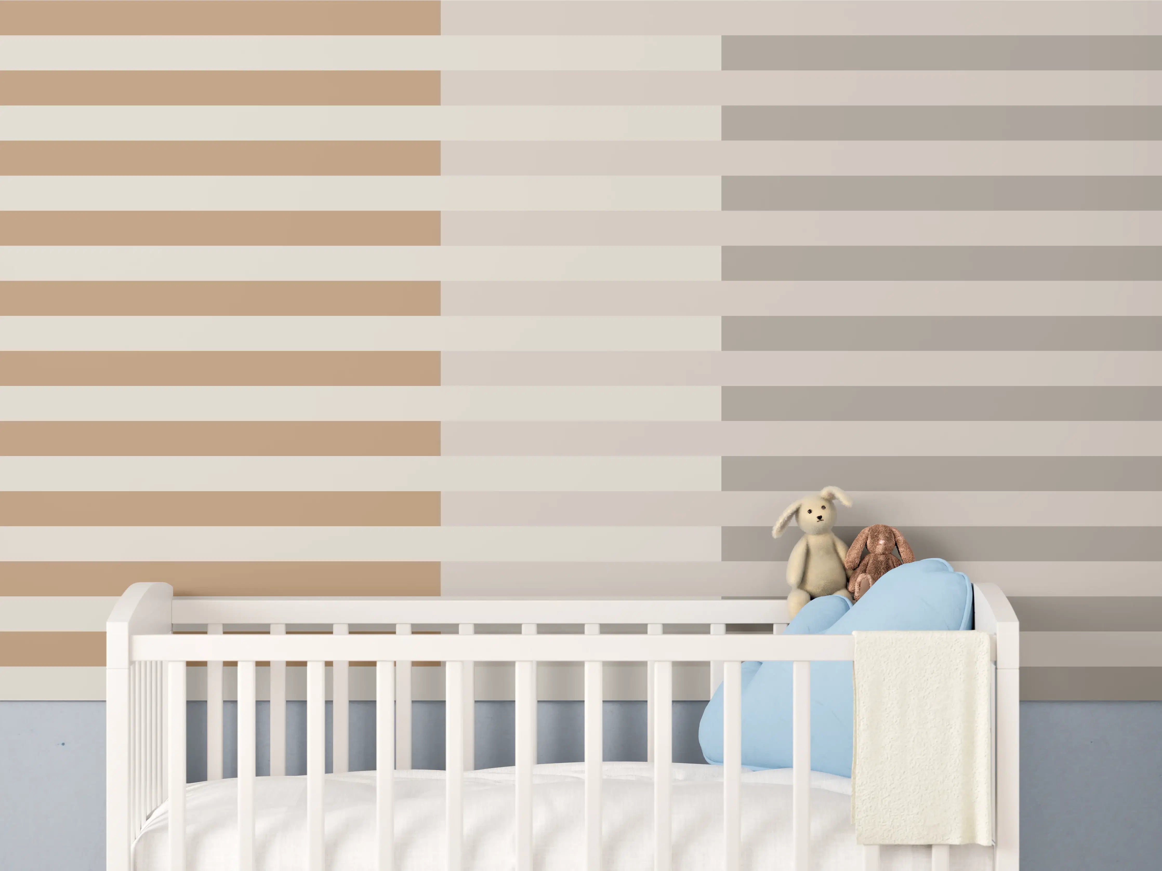 Babyzimmer Wandgestaltung - The Nudes - Multy Stripes - Caramel