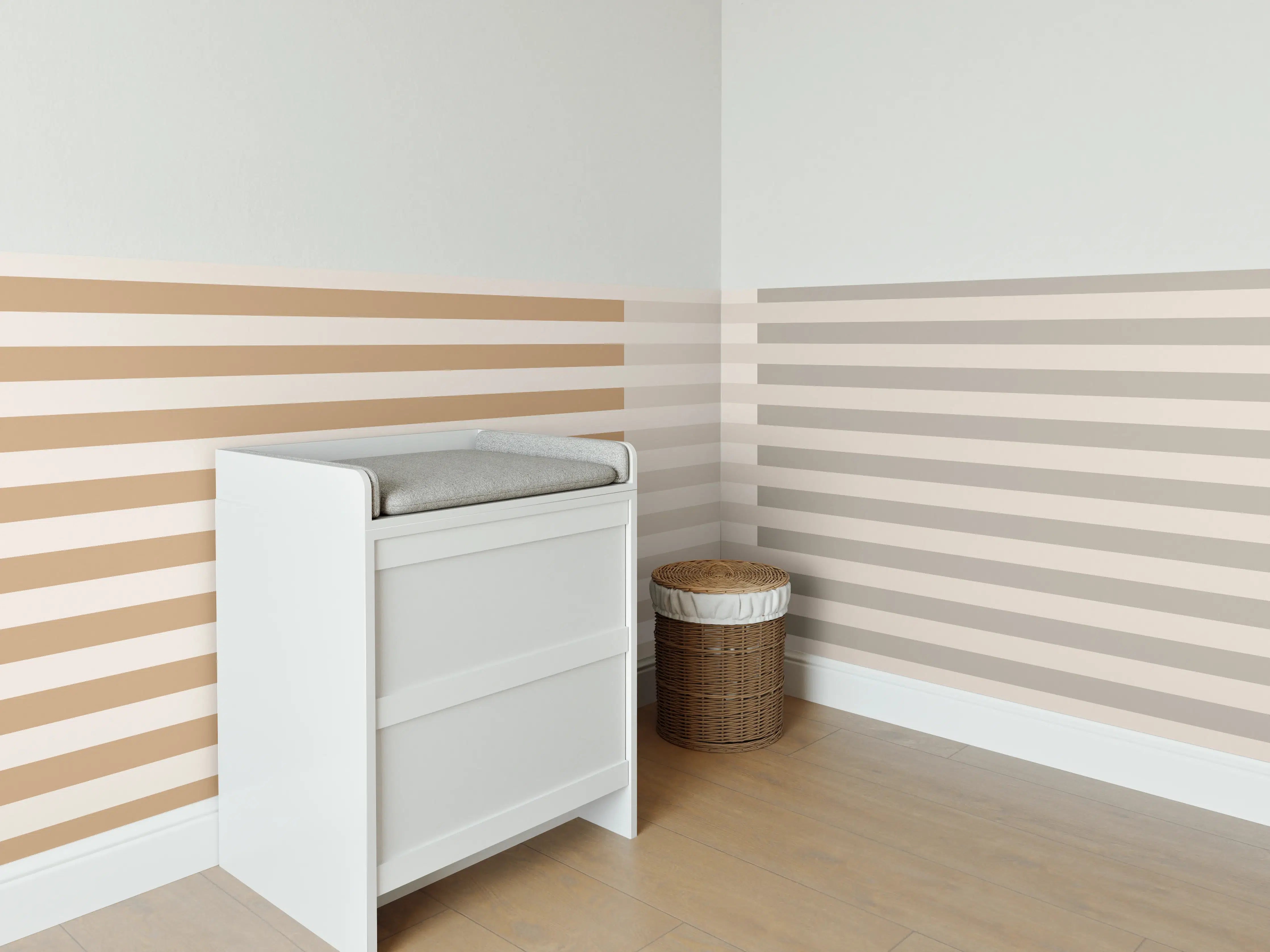 Babyzimmer Wandgestaltung - The Nudes - Multy Stripes - Caramel