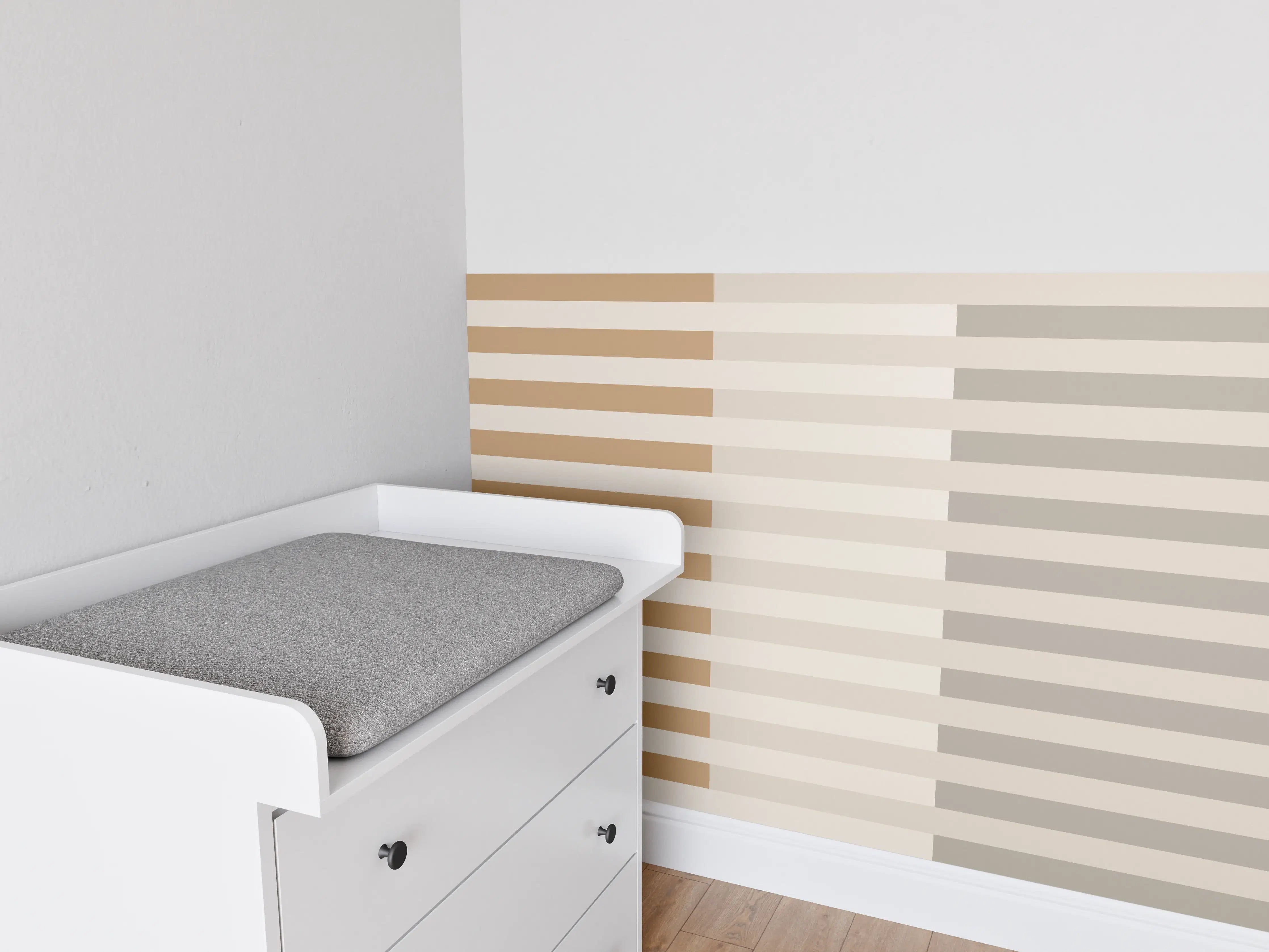 Babyzimmer Wandgestaltung - The Nudes - Multy Stripes - Caramel