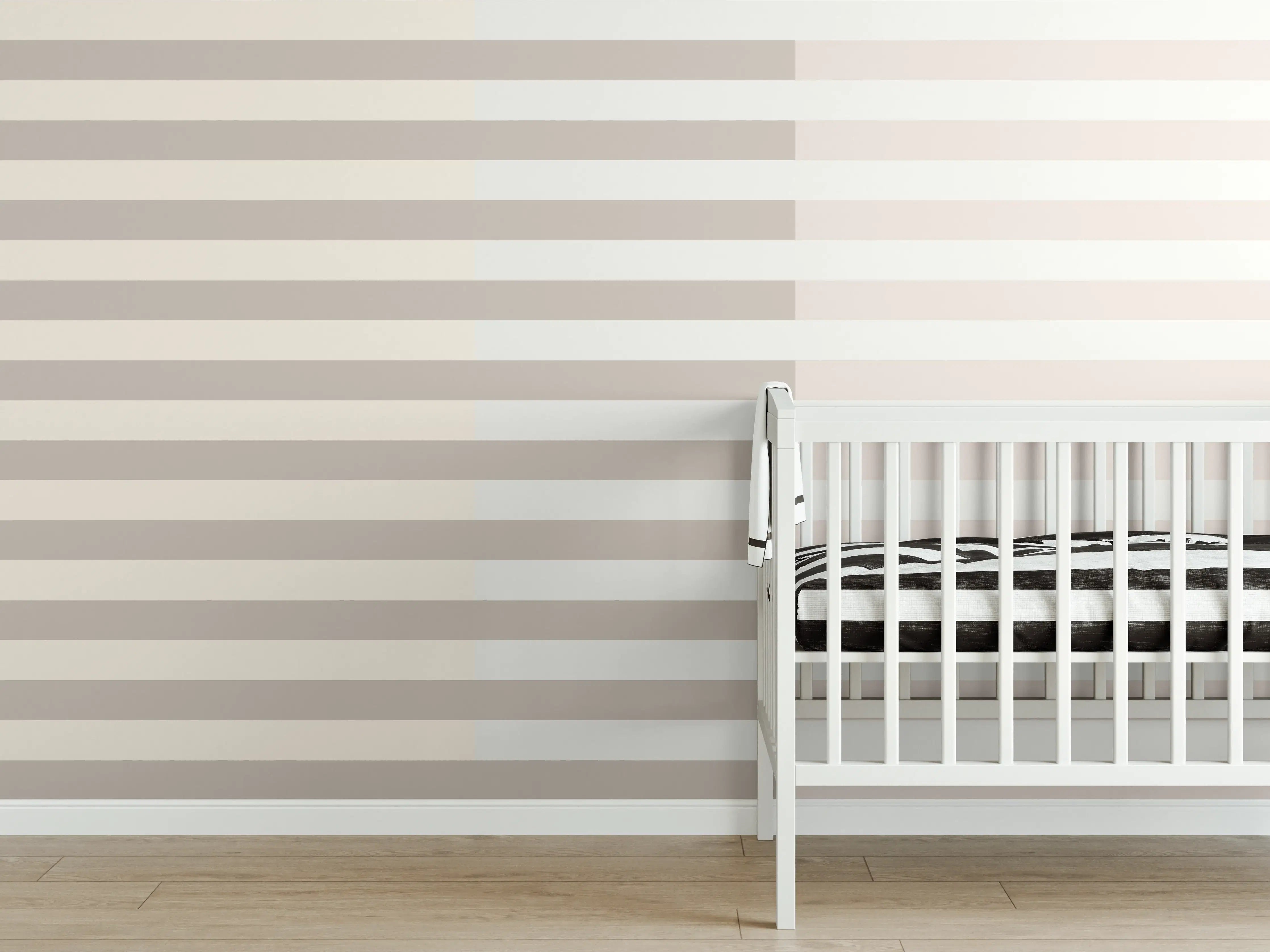Babyzimmer Wandgestaltung - The Nudes - Multy Stripes - Latte