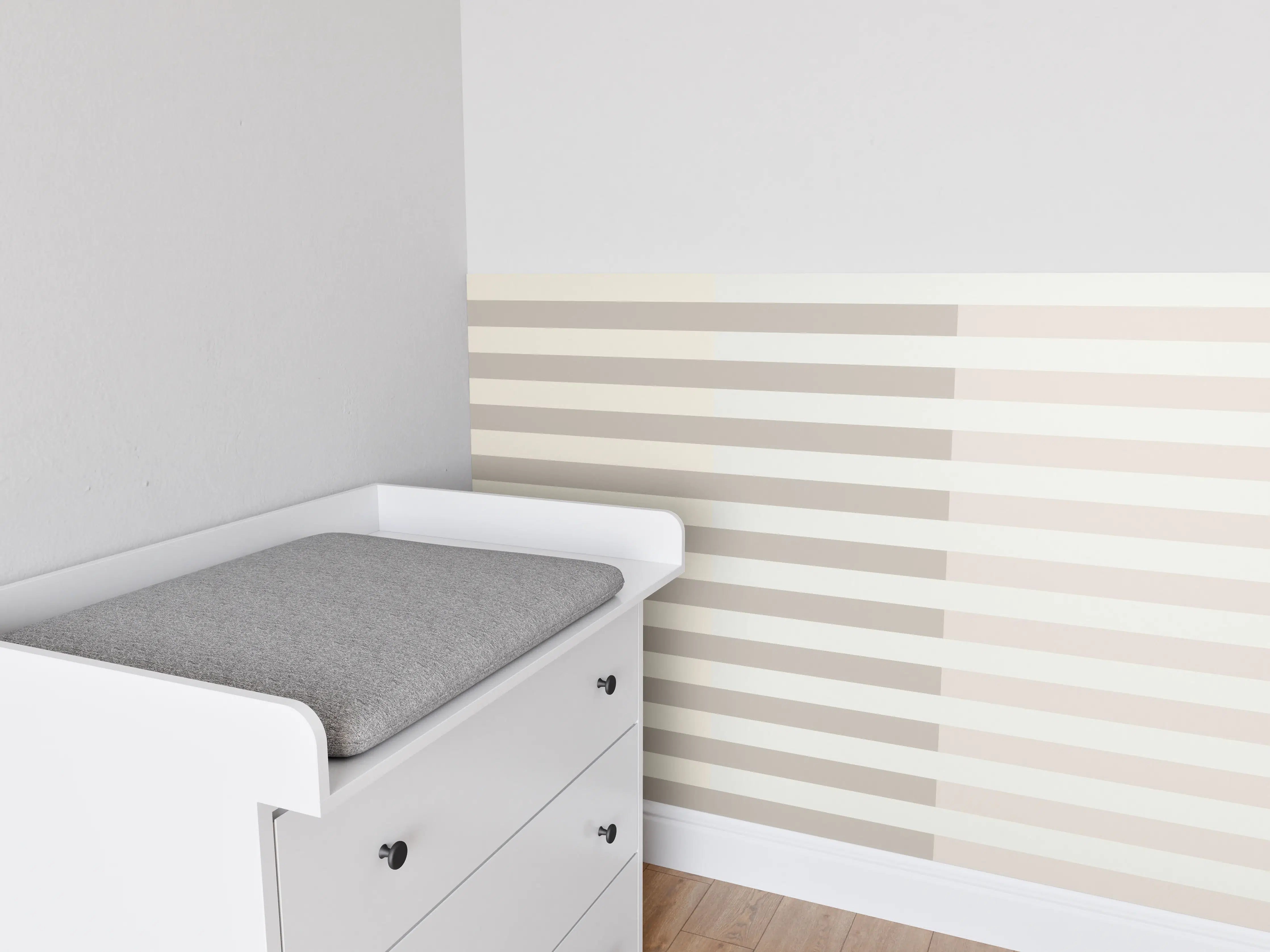 Babyzimmer Wandgestaltung - The Nudes - Multy Stripes - Latte