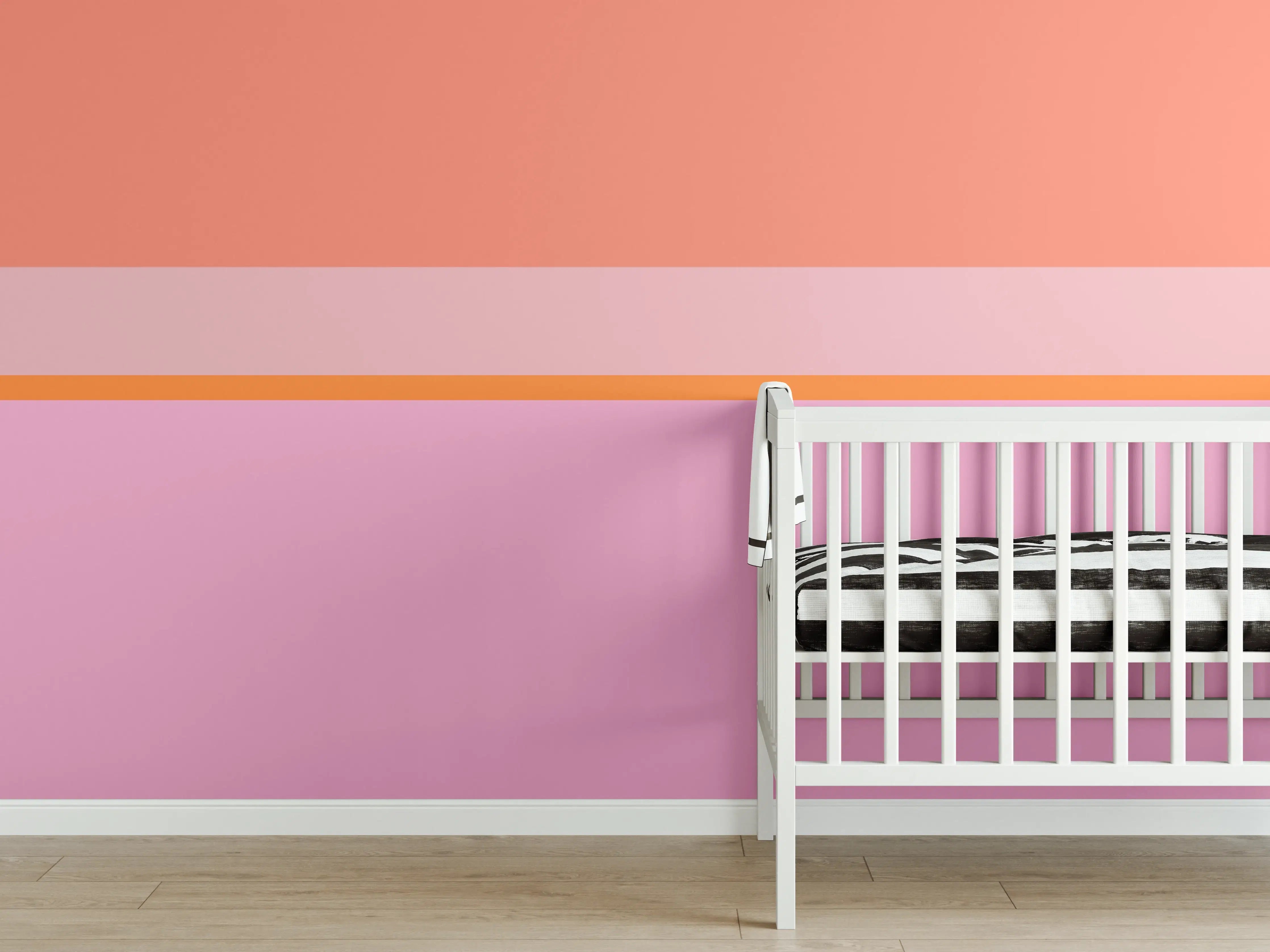 Babyzimmer Wandgestaltung - The Oranges - Horizontal - Coral