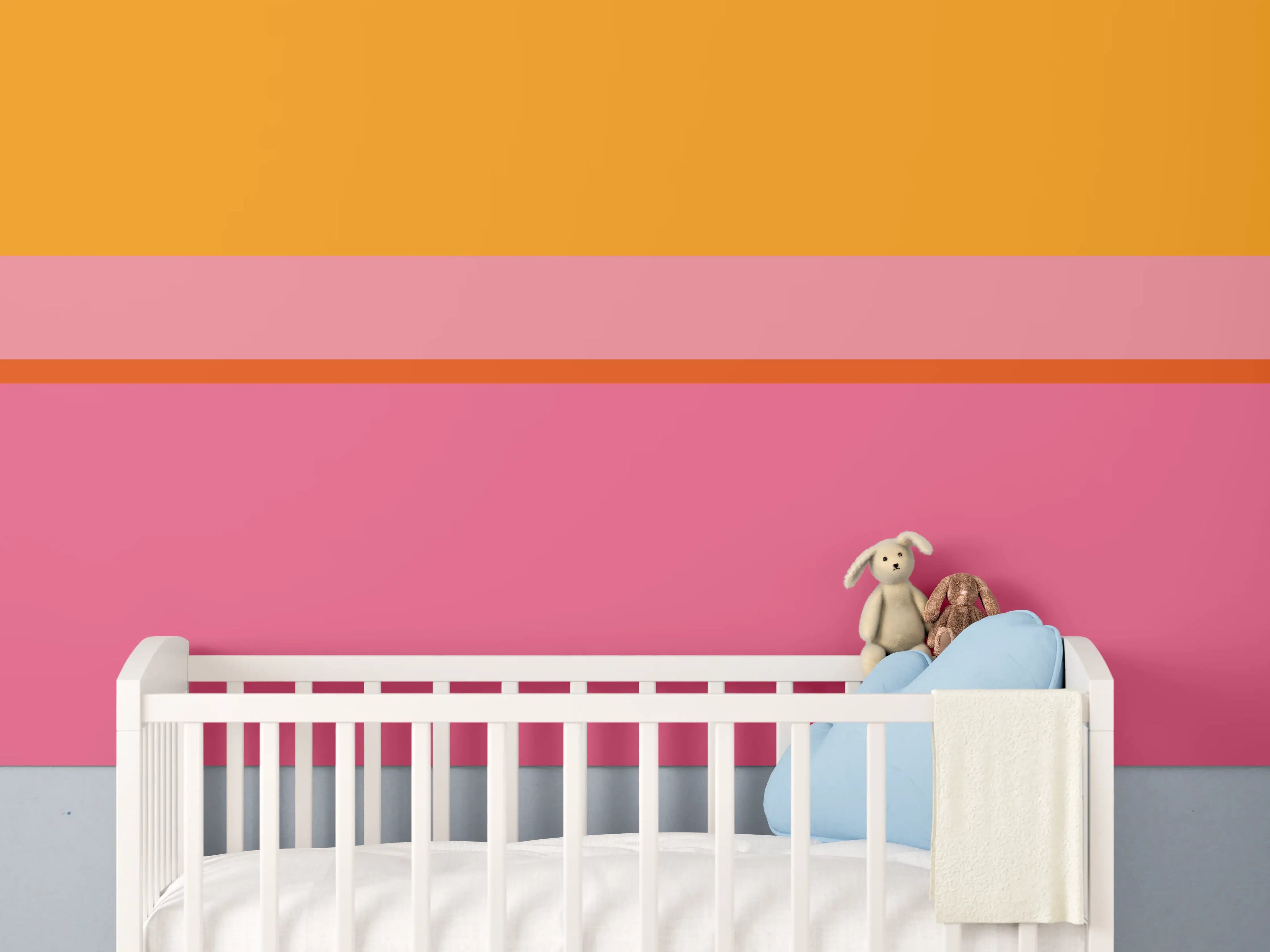Babyzimmer Wandgestaltung - The Oranges - Horizontal - Raspberry