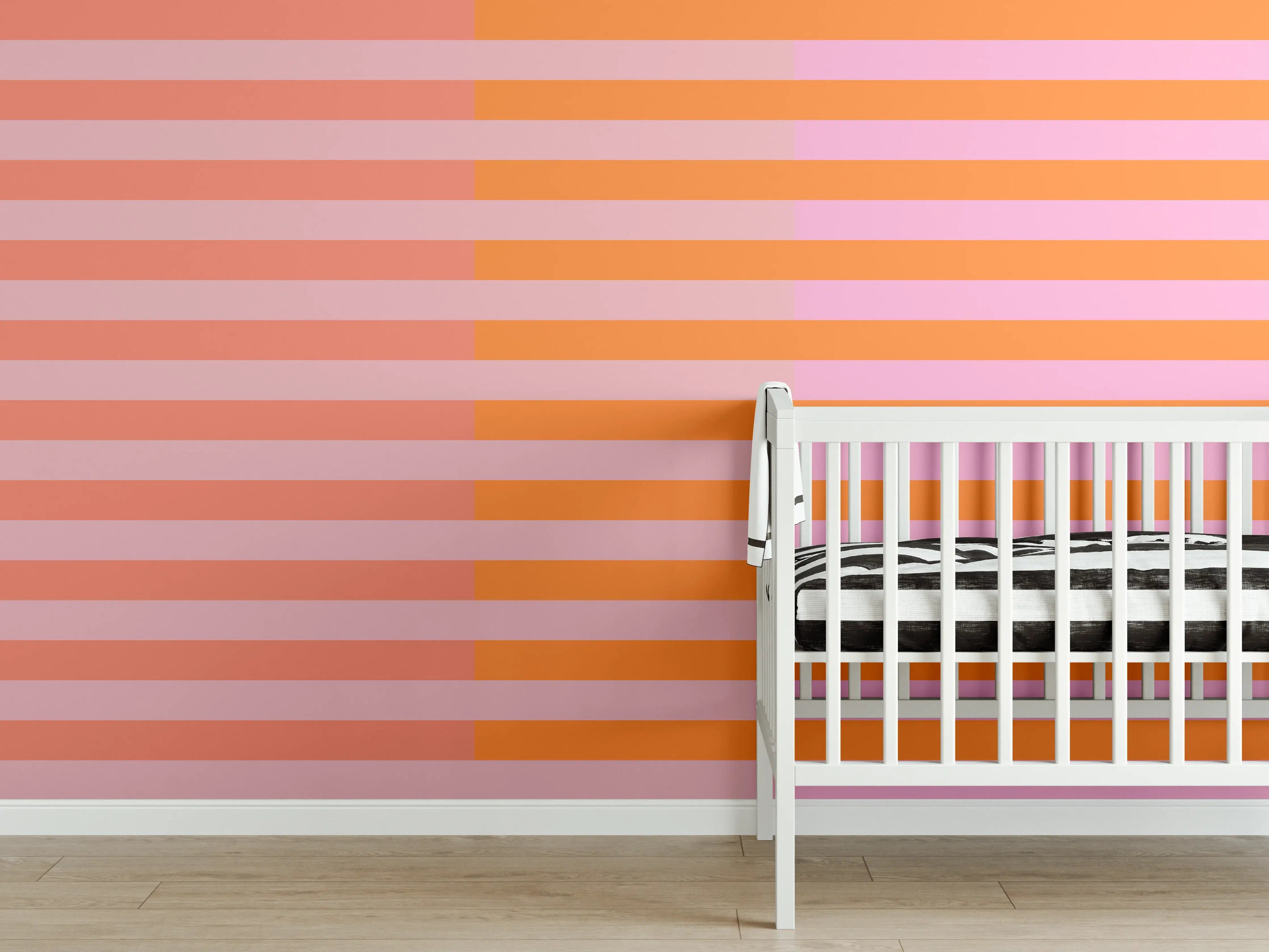 Babyzimmer Wandgestaltung - The Oranges - Multy Stripes - Coral