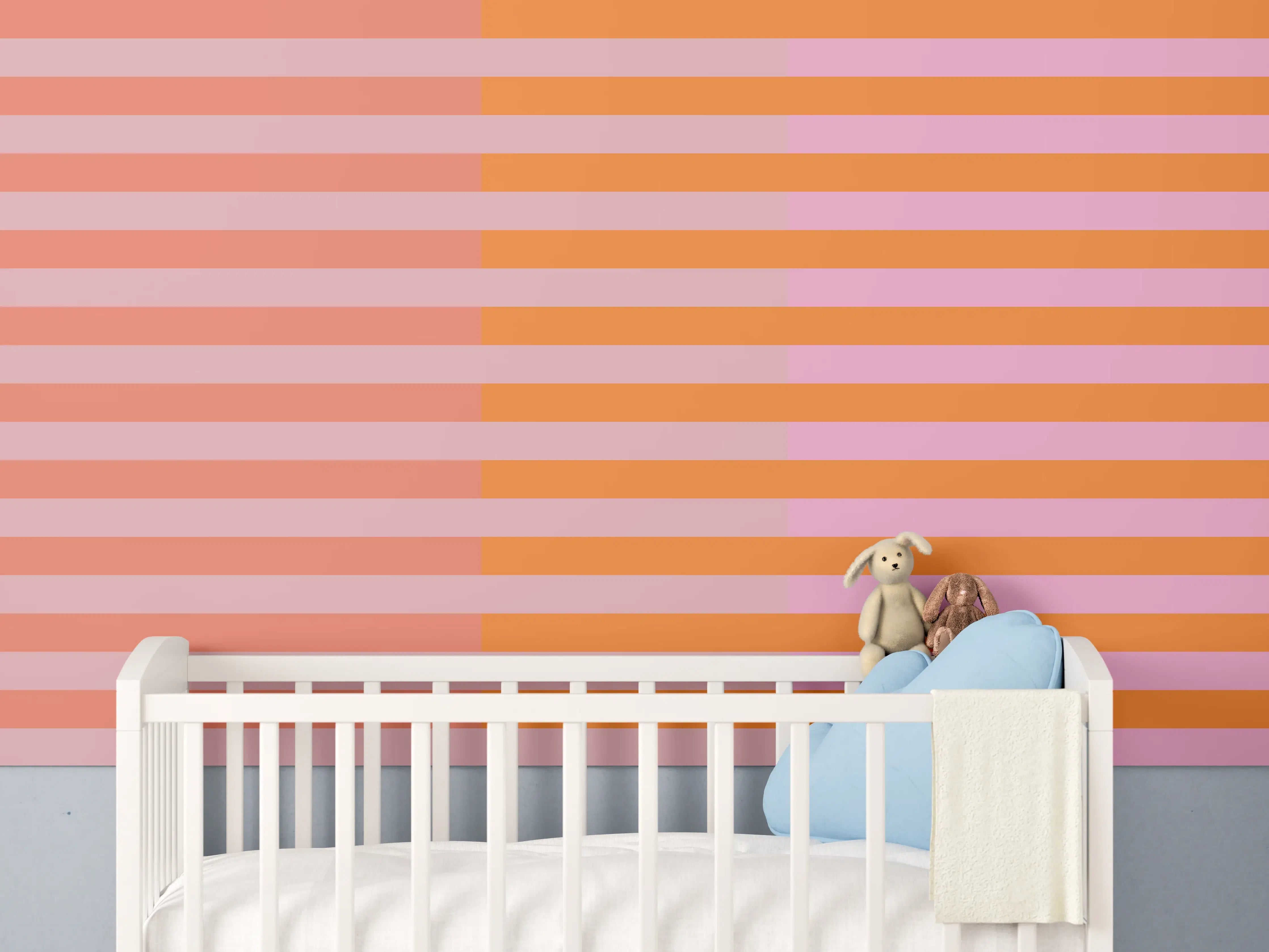 Babyzimmer Wandgestaltung - The Oranges - Multy Stripes - Coral