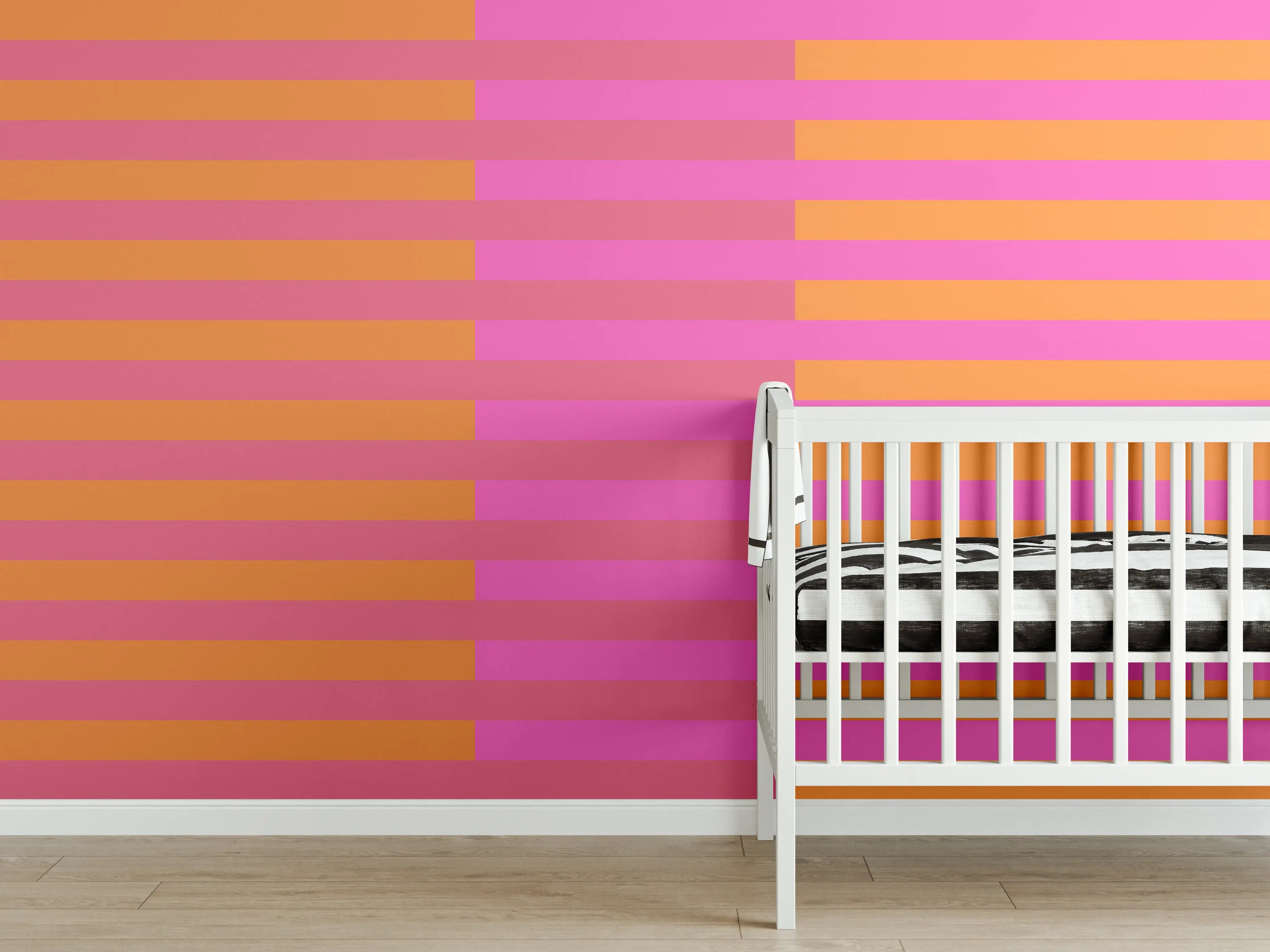Babyzimmer Wandgestaltung - The Oranges - Multy Stripes - Fuchsia