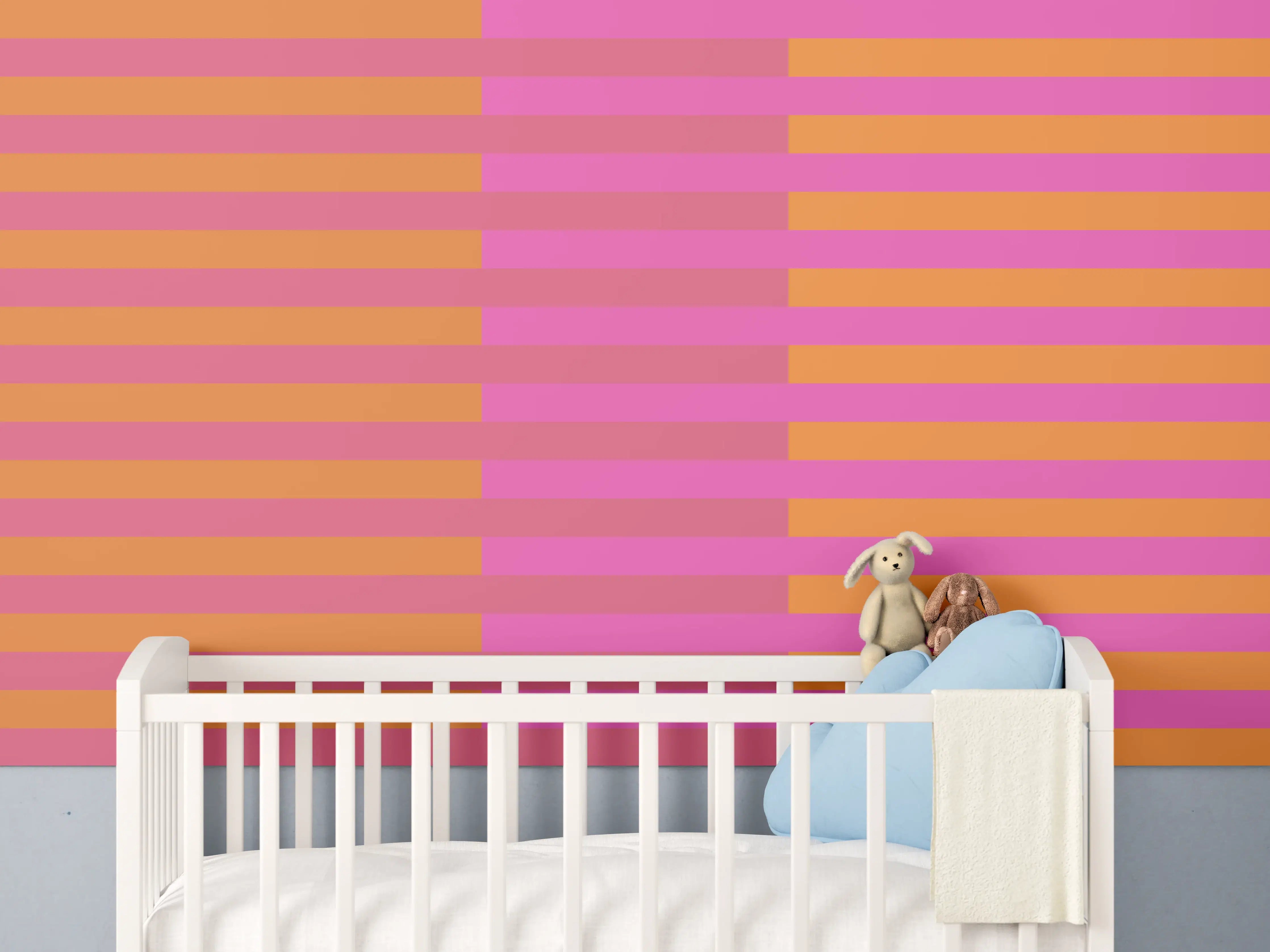 Babyzimmer Wandgestaltung - The Oranges - Multy Stripes - Fuchsia
