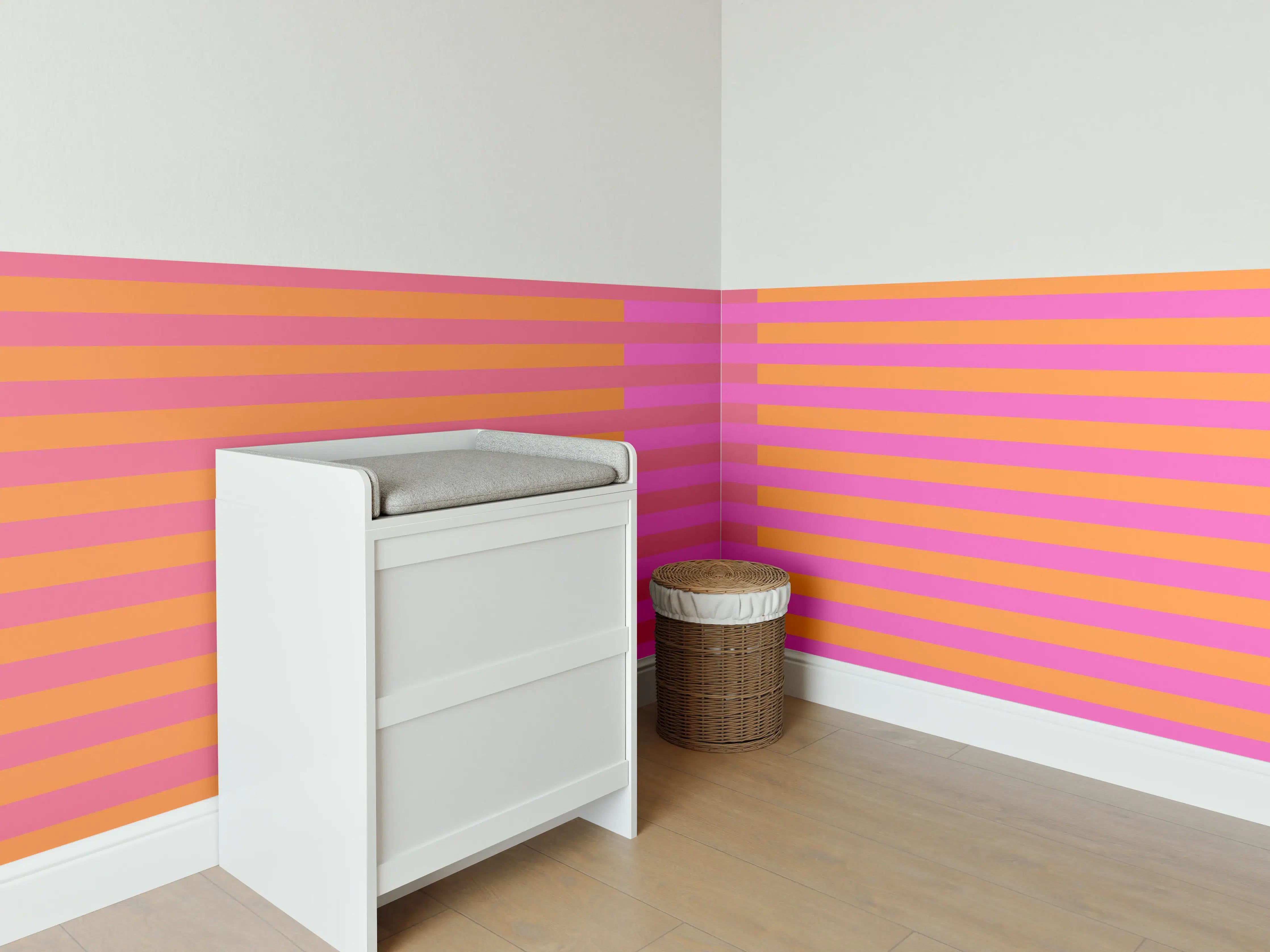 Babyzimmer Wandgestaltung - The Oranges - Multy Stripes - Fuchsia