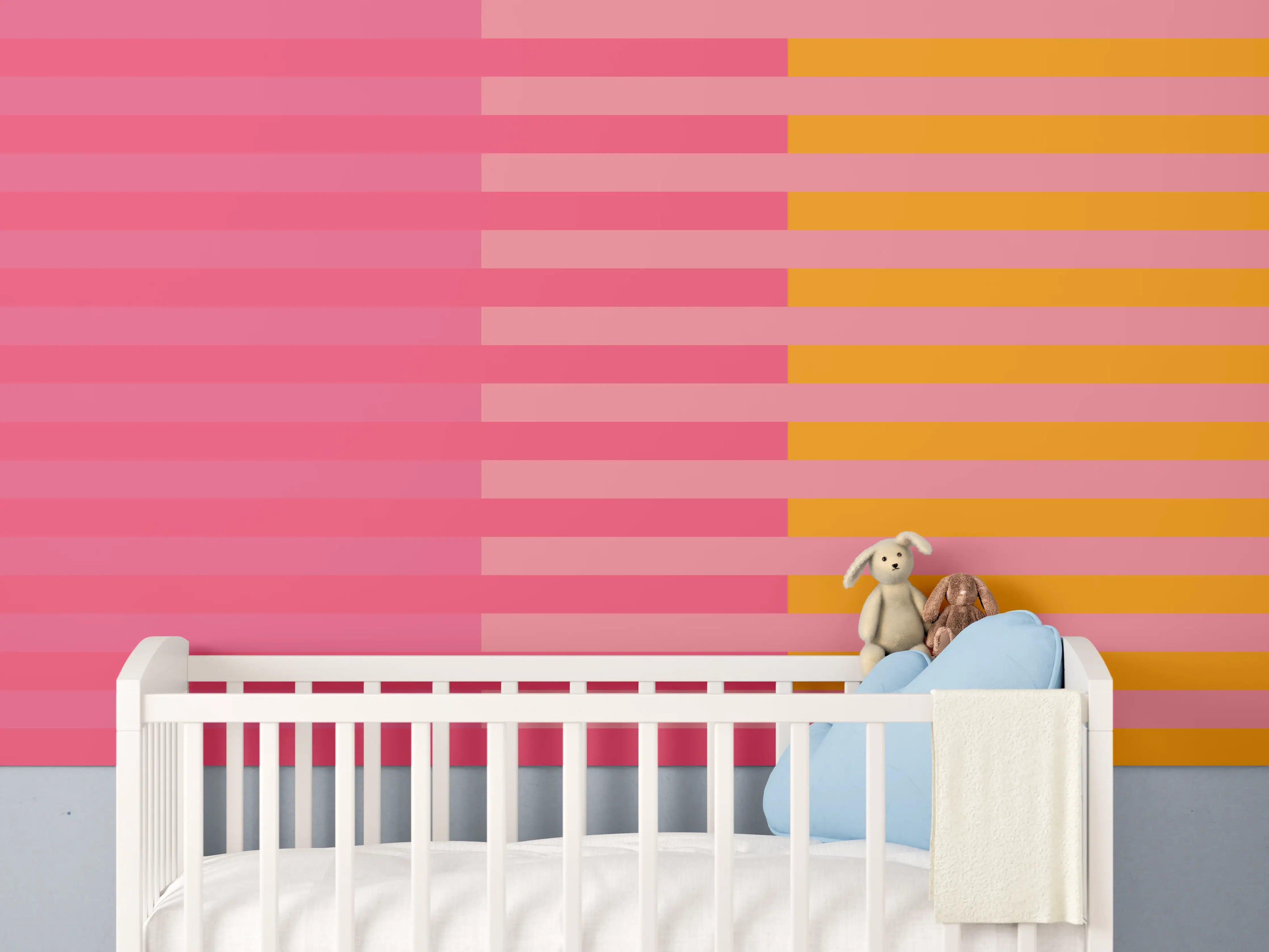 Babyzimmer Wandgestaltung - The Oranges - Multy Stripes - Raspberry
