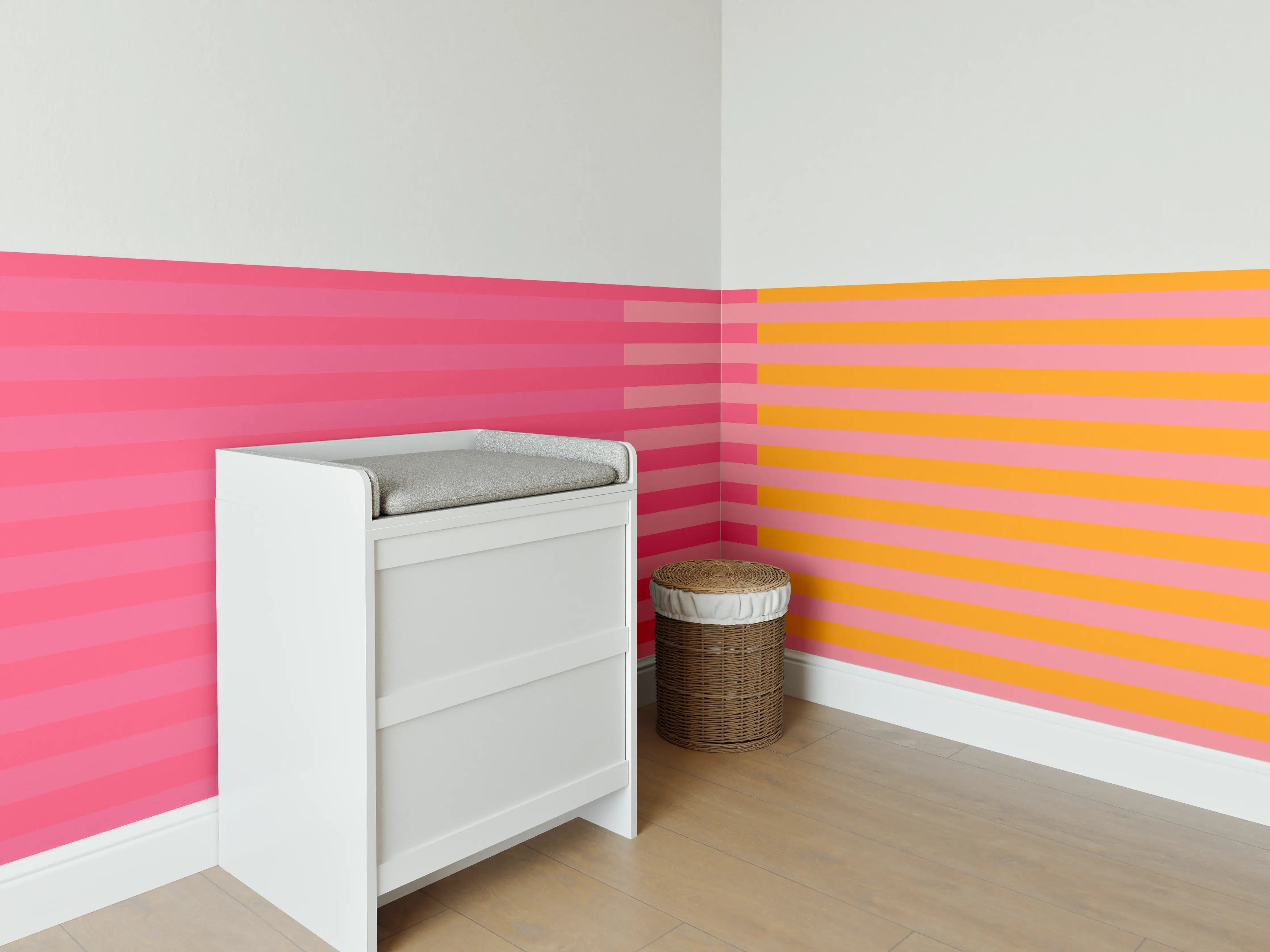 Babyzimmer Wandgestaltung - The Oranges - Multy Stripes - Raspberry