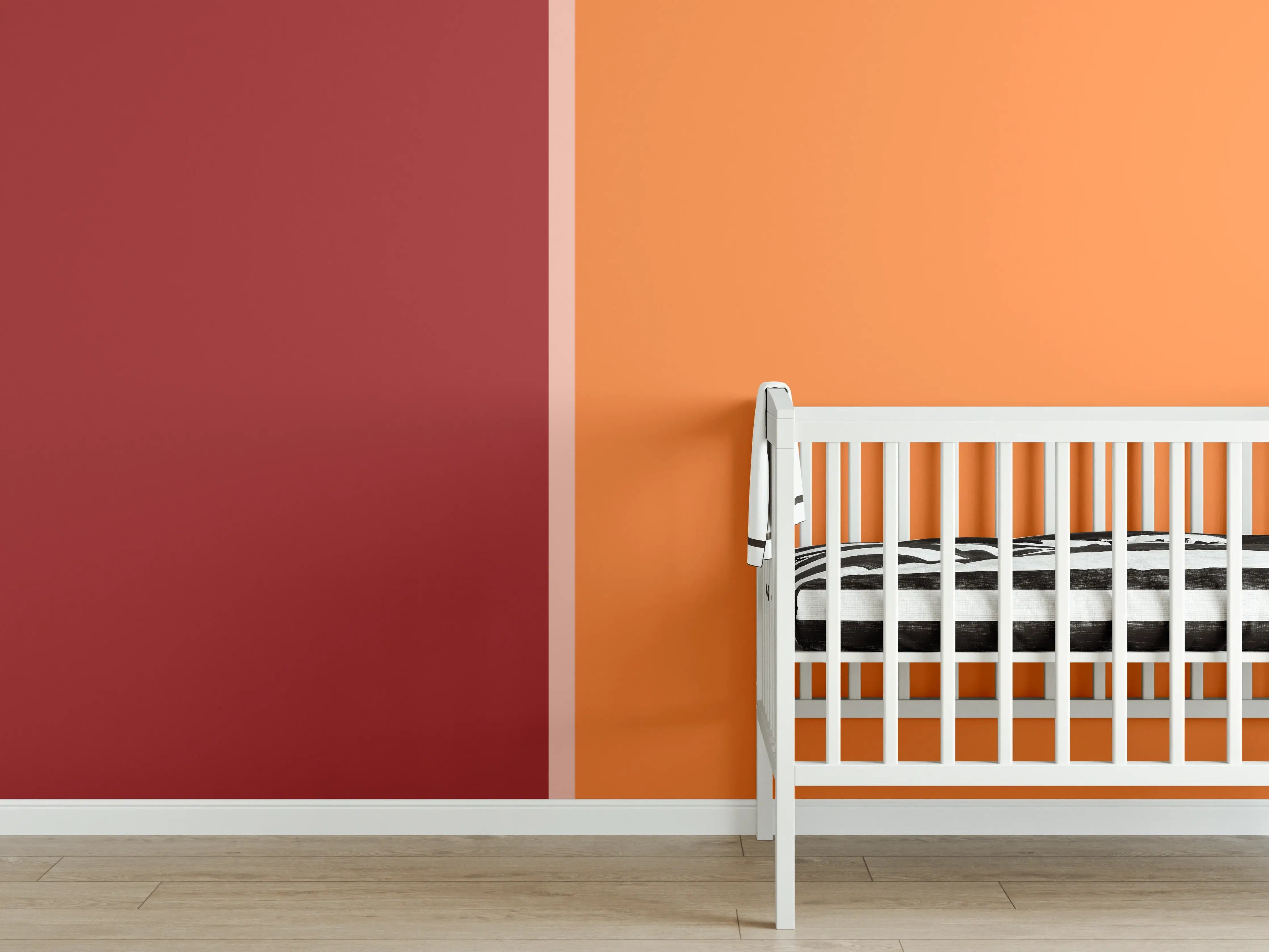 Babyzimmer Wandgestaltung - The Reds - Easy Vertical - Sangria