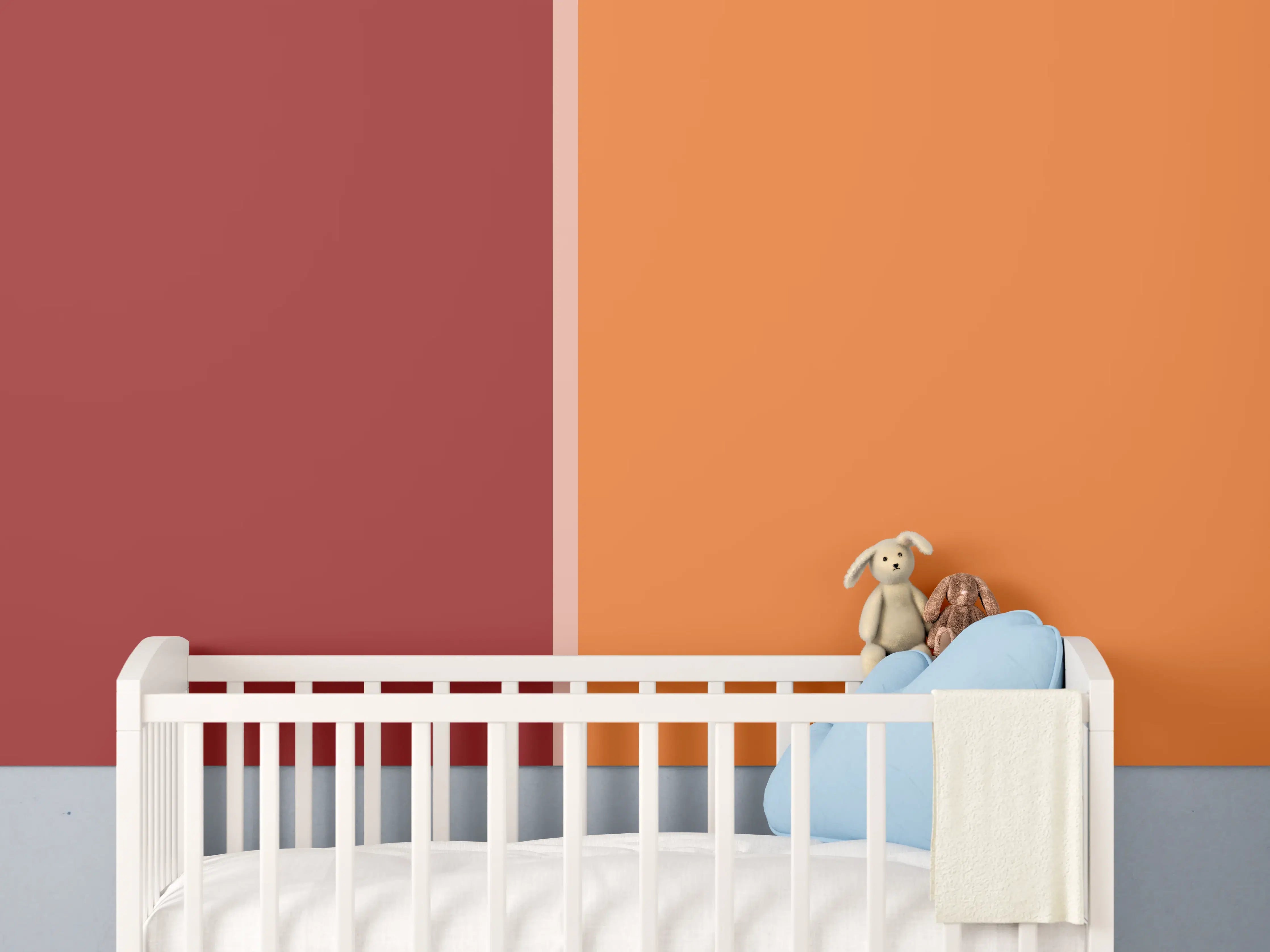 Babyzimmer Wandgestaltung - The Reds - Easy Vertical - Sangria