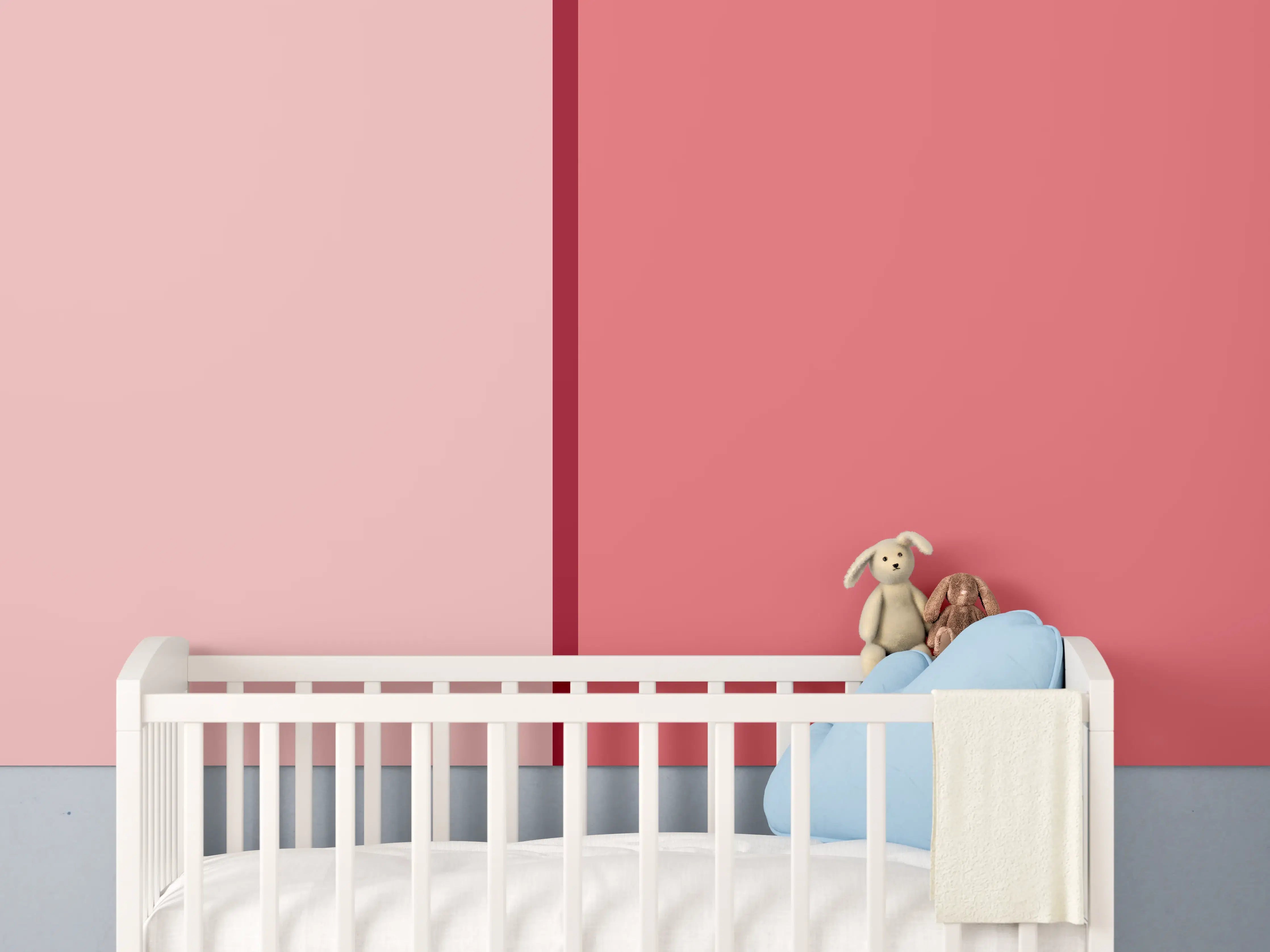 Babyzimmer Wandgestaltung - The Reds - Easy Vertical - Tomato