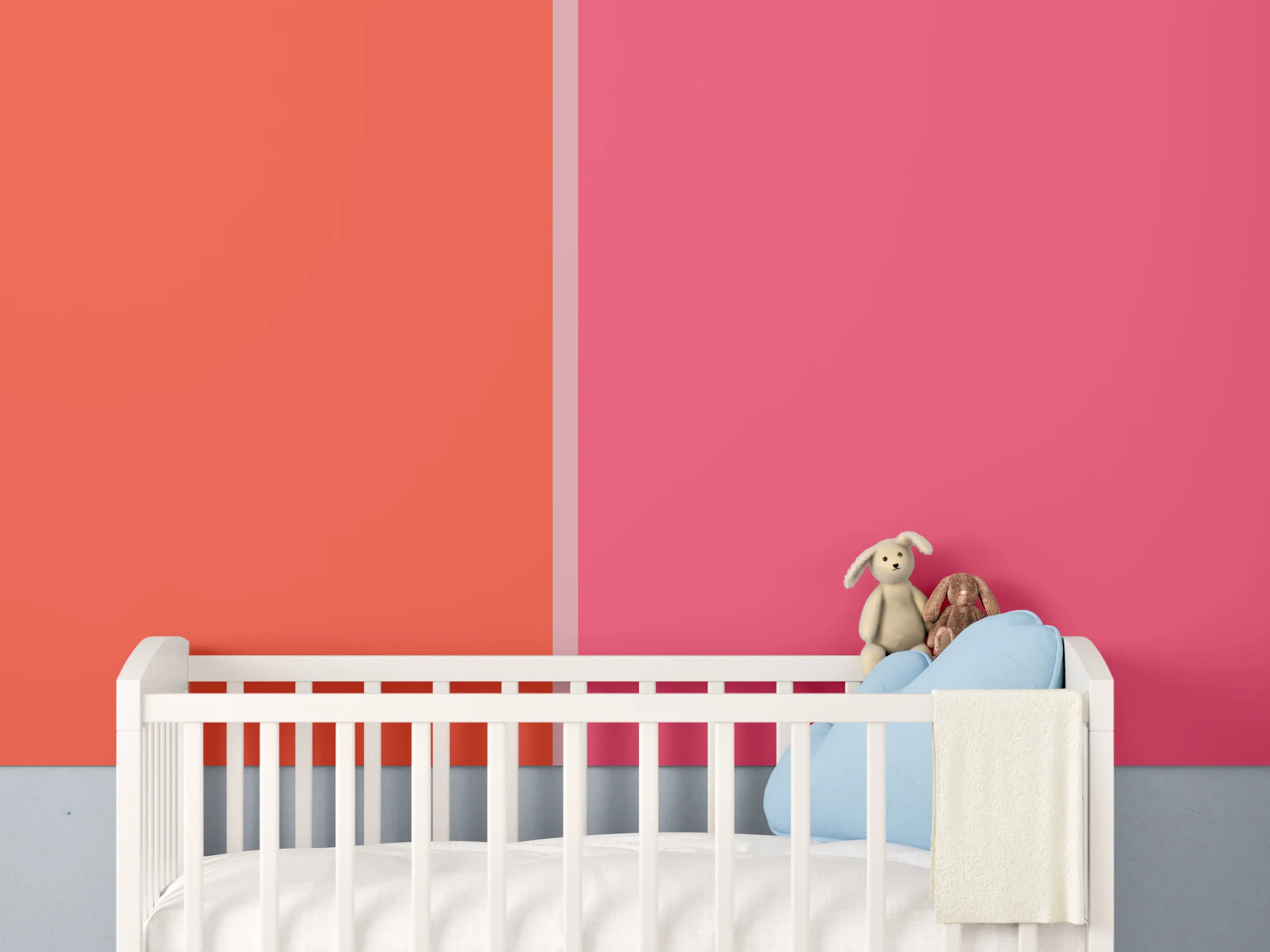 Babyzimmer Wandgestaltung - The Reds - Easy Vertikal - Strawberry