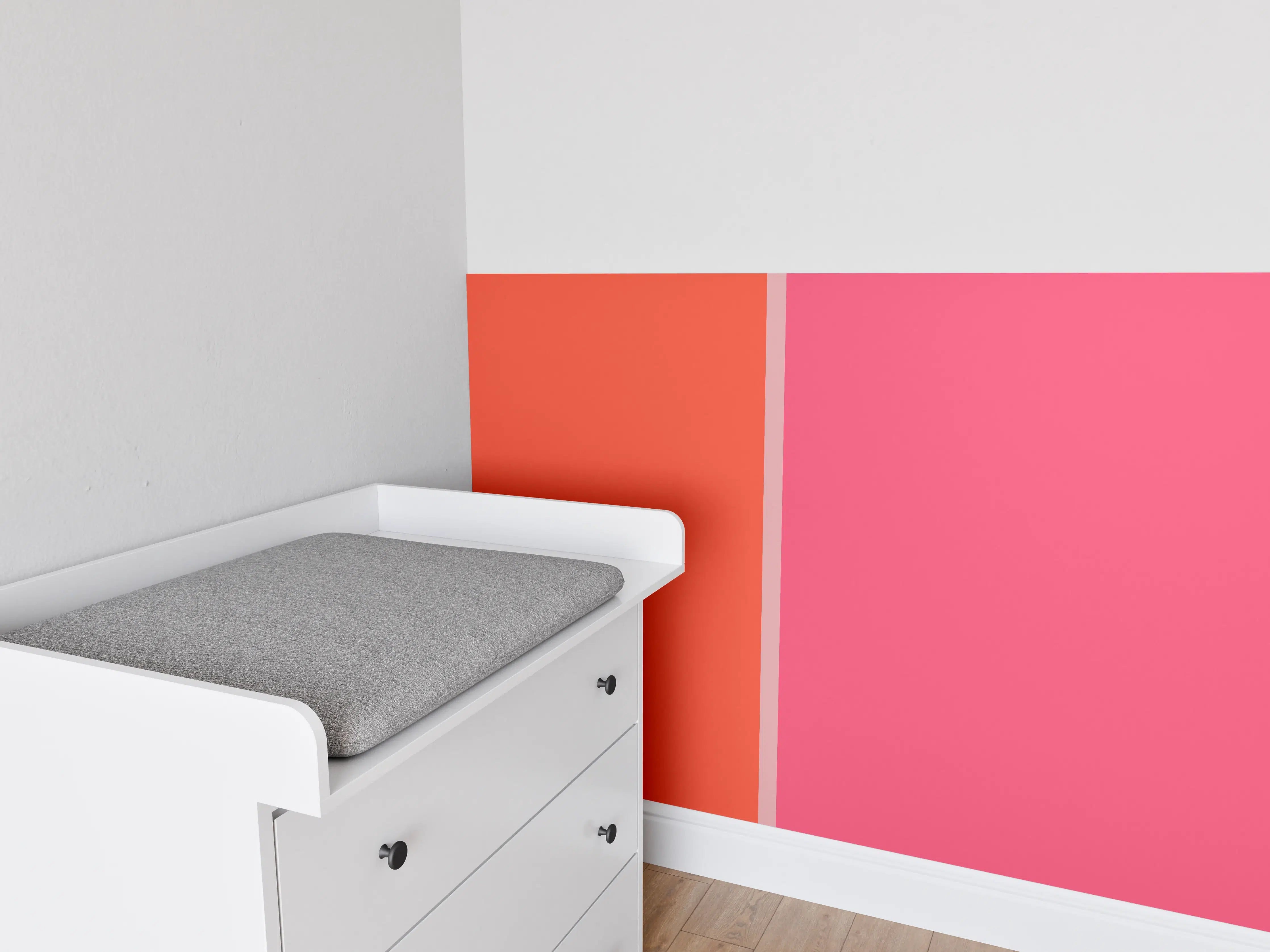 Babyzimmer Wandgestaltung - The Reds - Easy Vertikal - Strawberry
