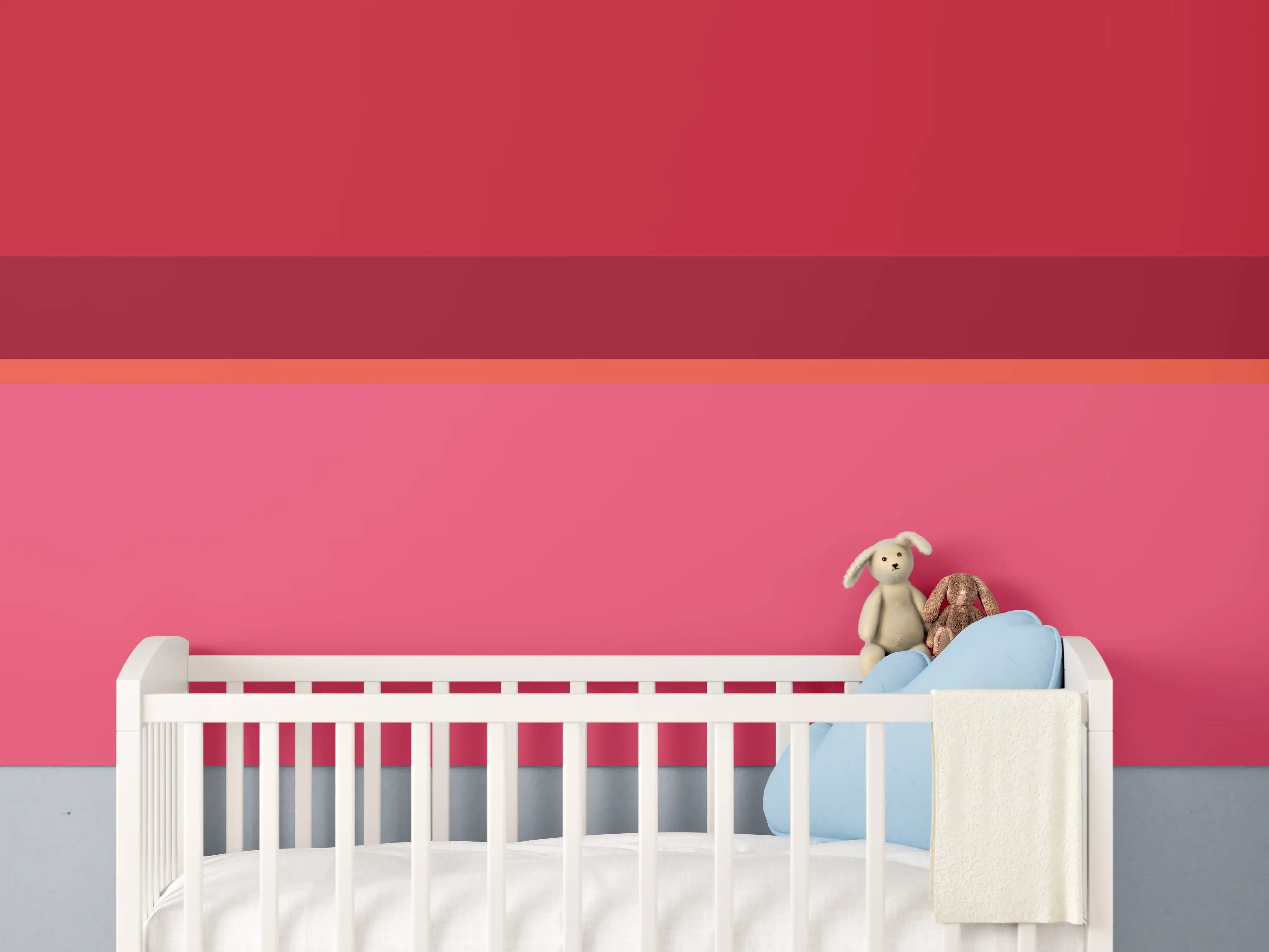 Babyzimmer Wandgestaltung - The Reds - Horizontal - Pommagranate