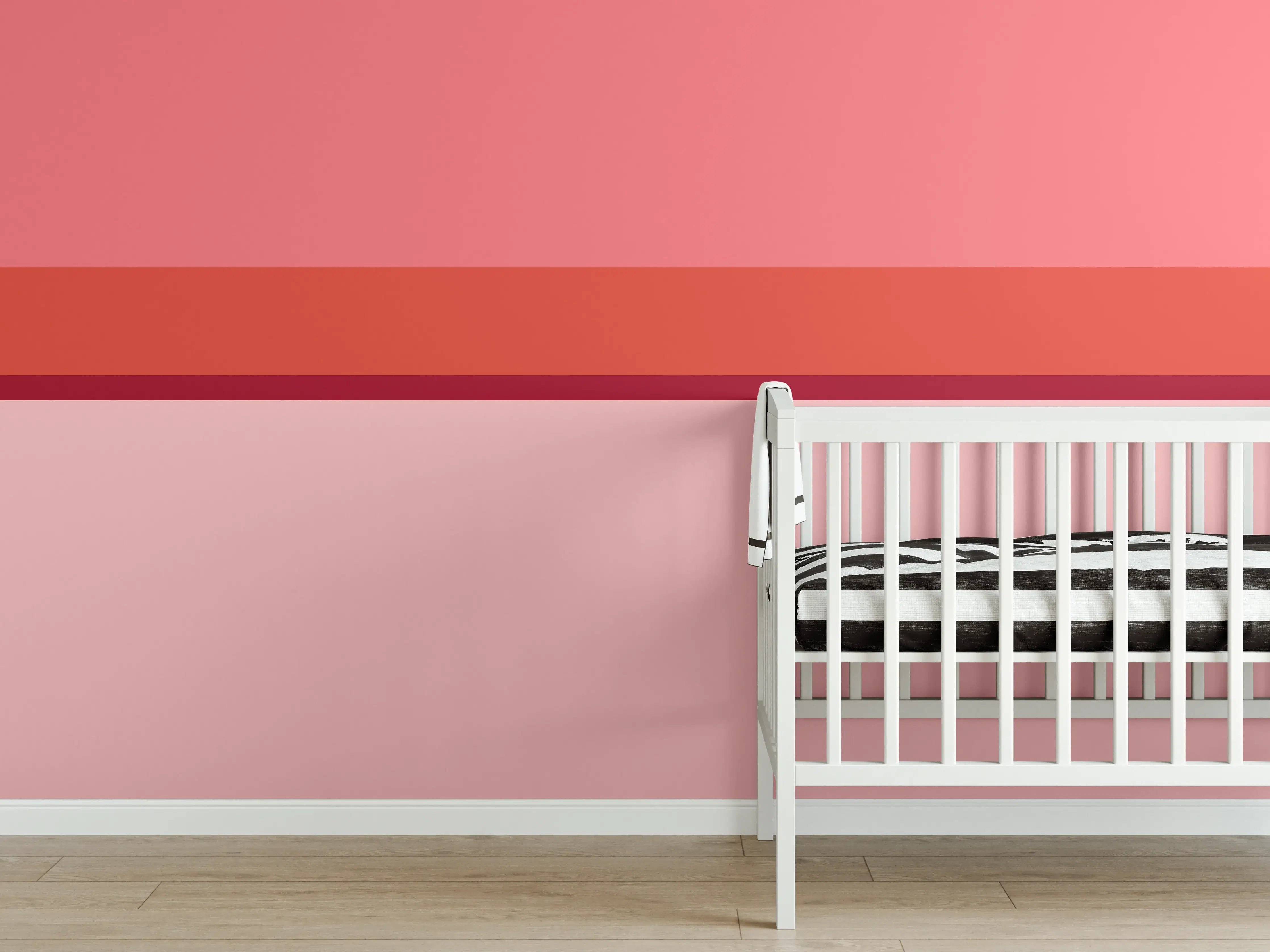 Babyzimmer Wandgestaltung - The Reds - Horizontal - Tomato