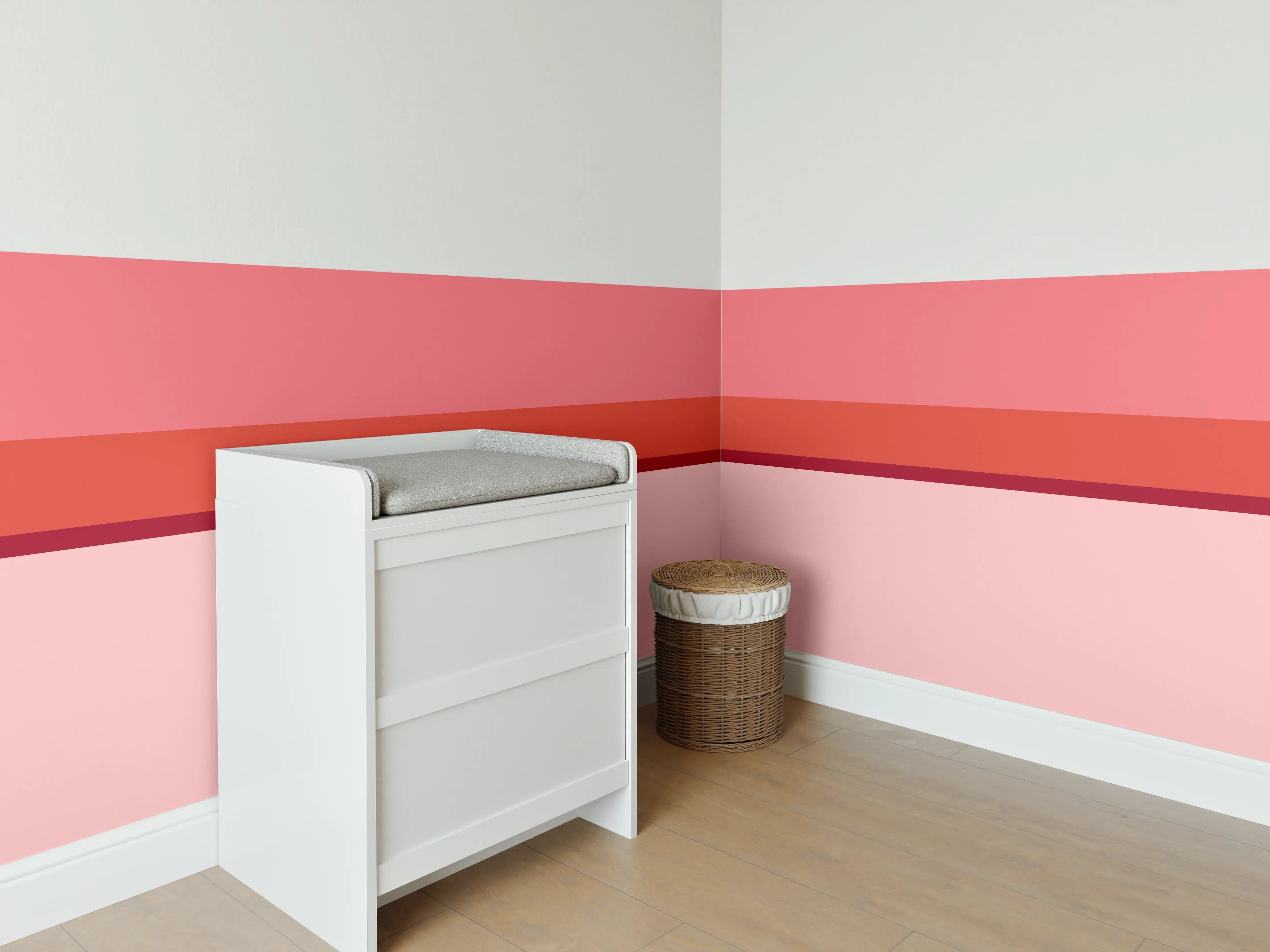 Babyzimmer Wandgestaltung - The Reds - Horizontal - Tomato