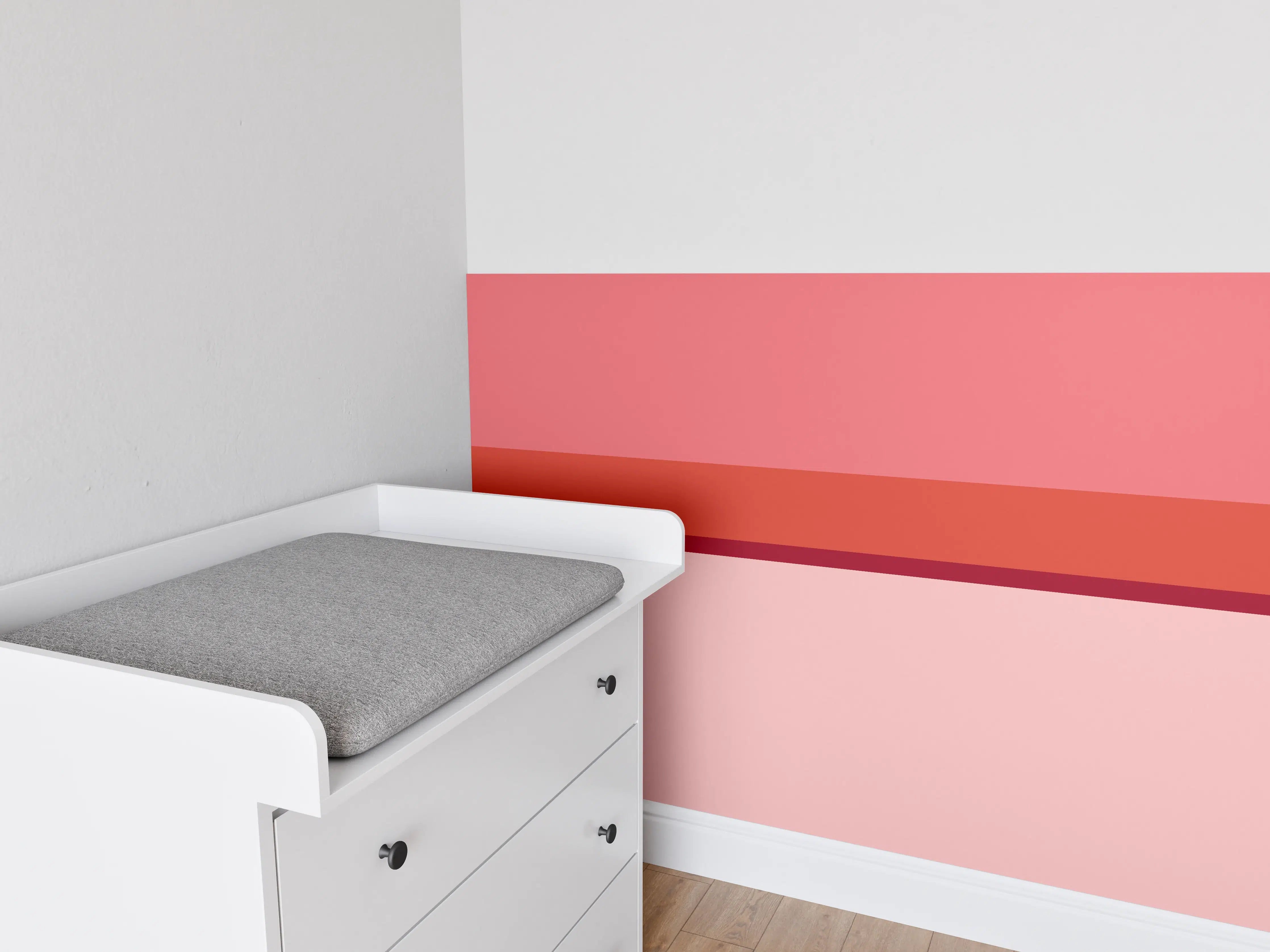Babyzimmer Wandgestaltung - The Reds - Horizontal - Tomato