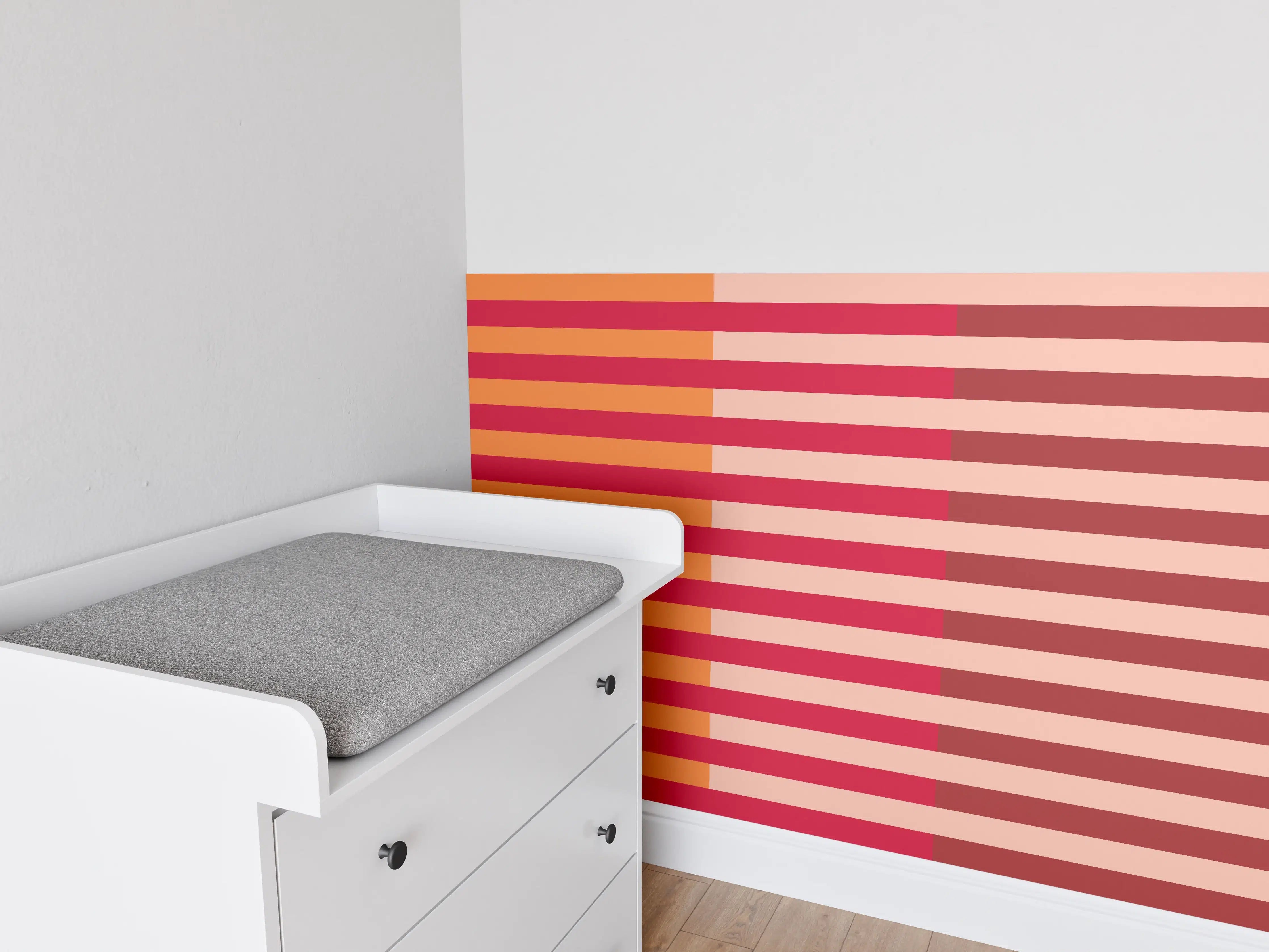 Babyzimmer Wandgestaltung - The Reds - Multy Stripes - Sangria