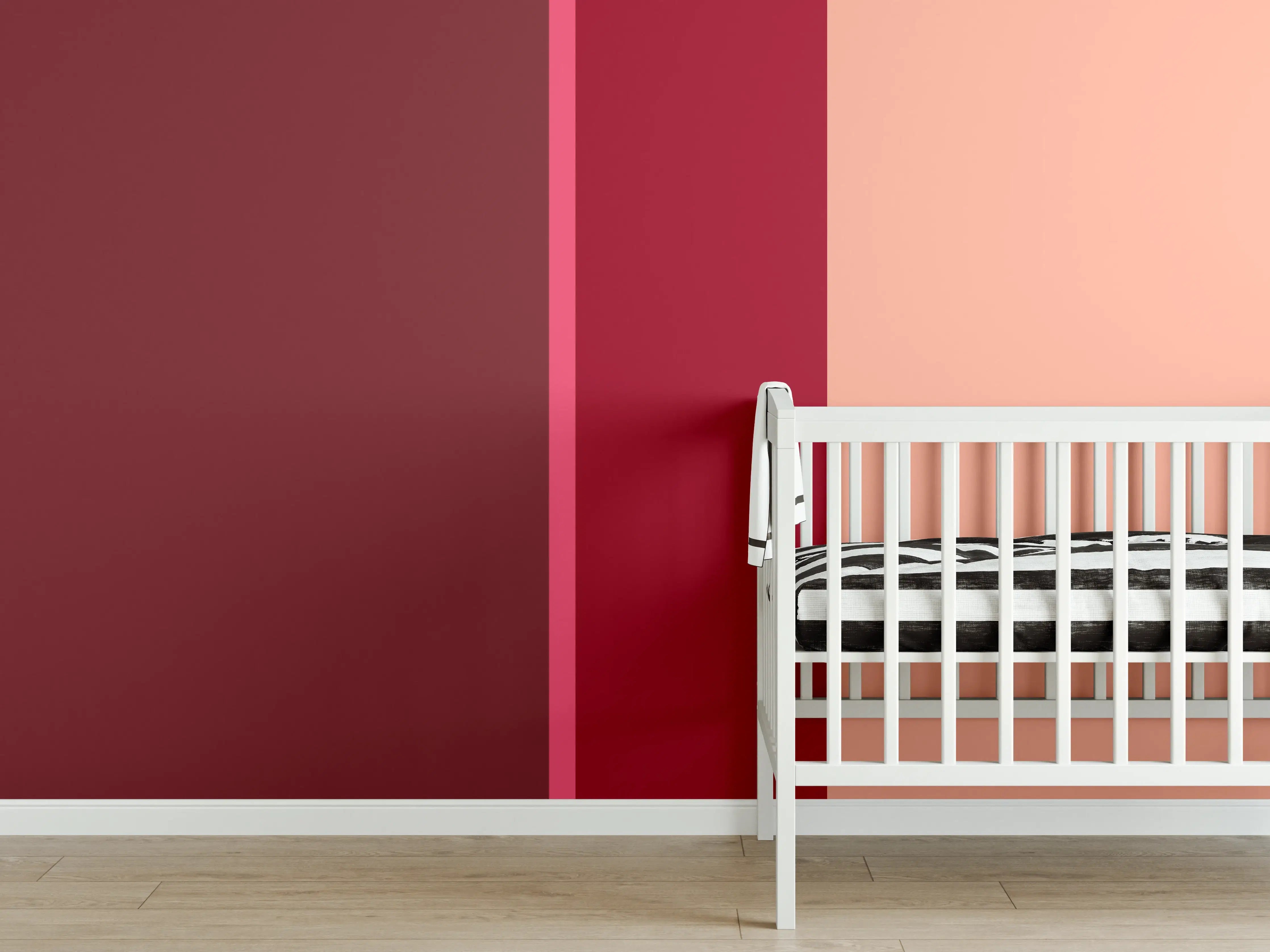 Babyzimmer Wandgestaltung - The Reds - Vertical - Cherry