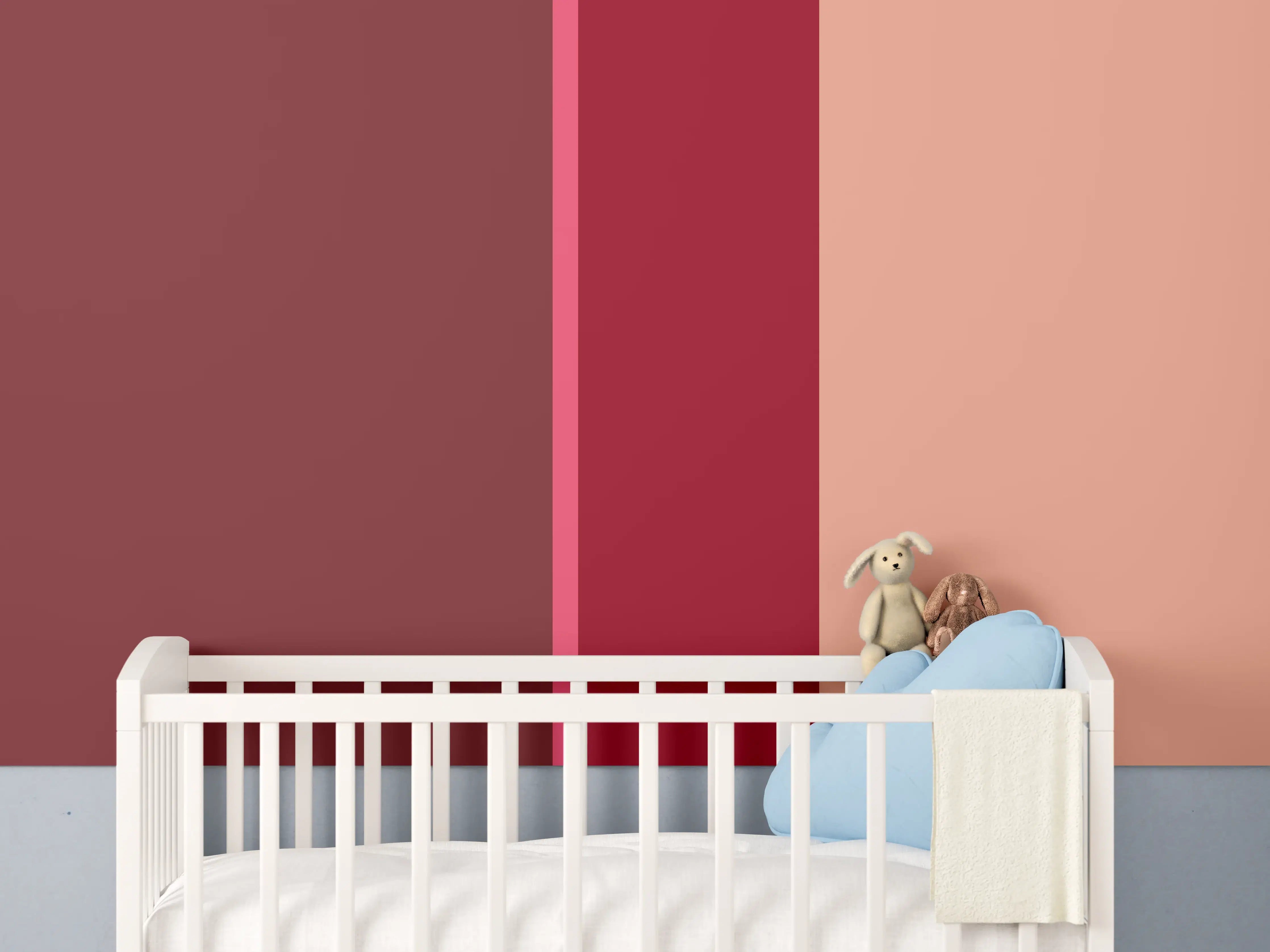 Babyzimmer Wandgestaltung - The Reds - Vertical - Cherry