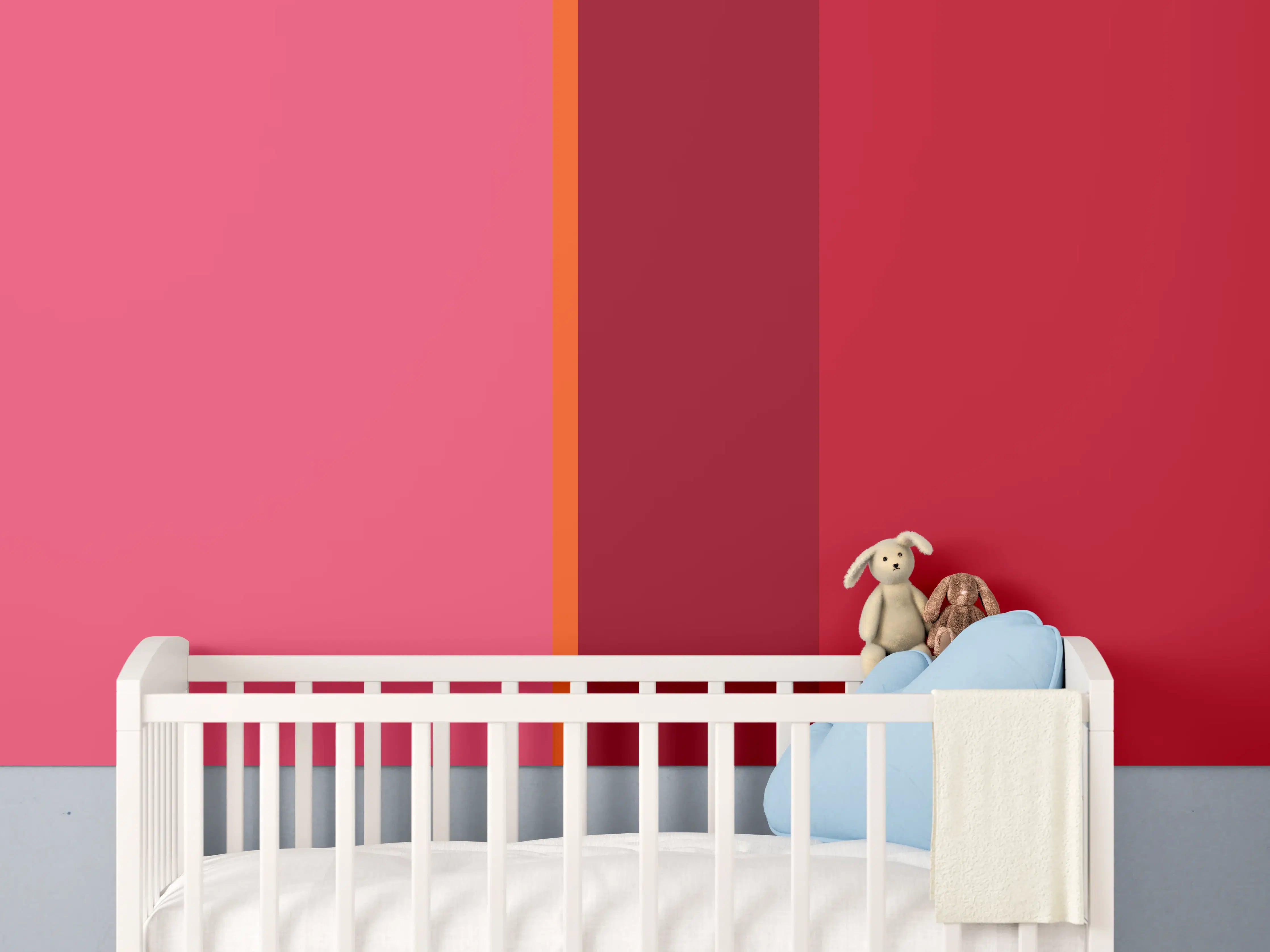 Babyzimmer Wandgestaltung - The Reds - Vertical - Pommagranate
