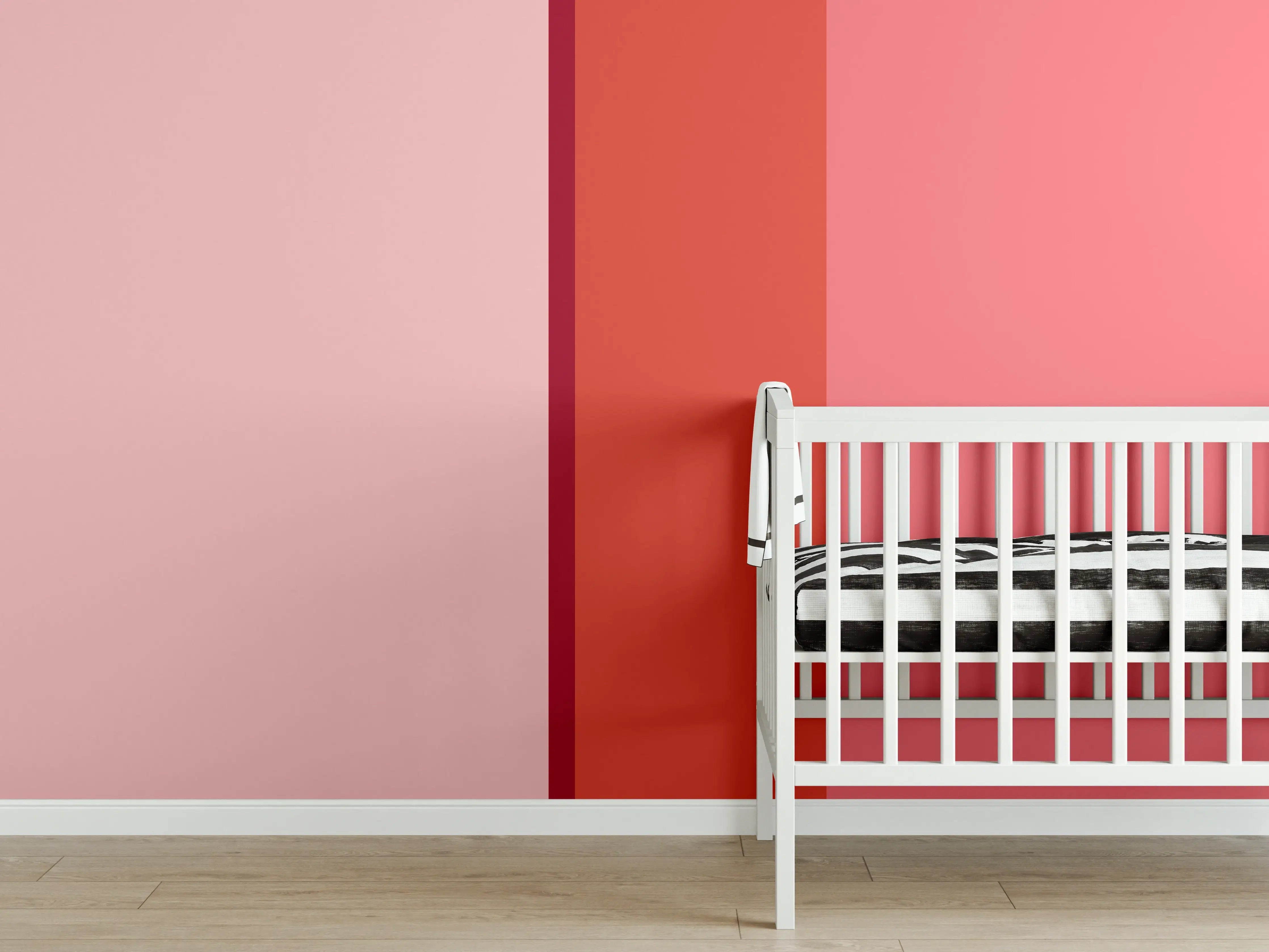 Babyzimmer Wandgestaltung - The Reds - Vertical - Tomato