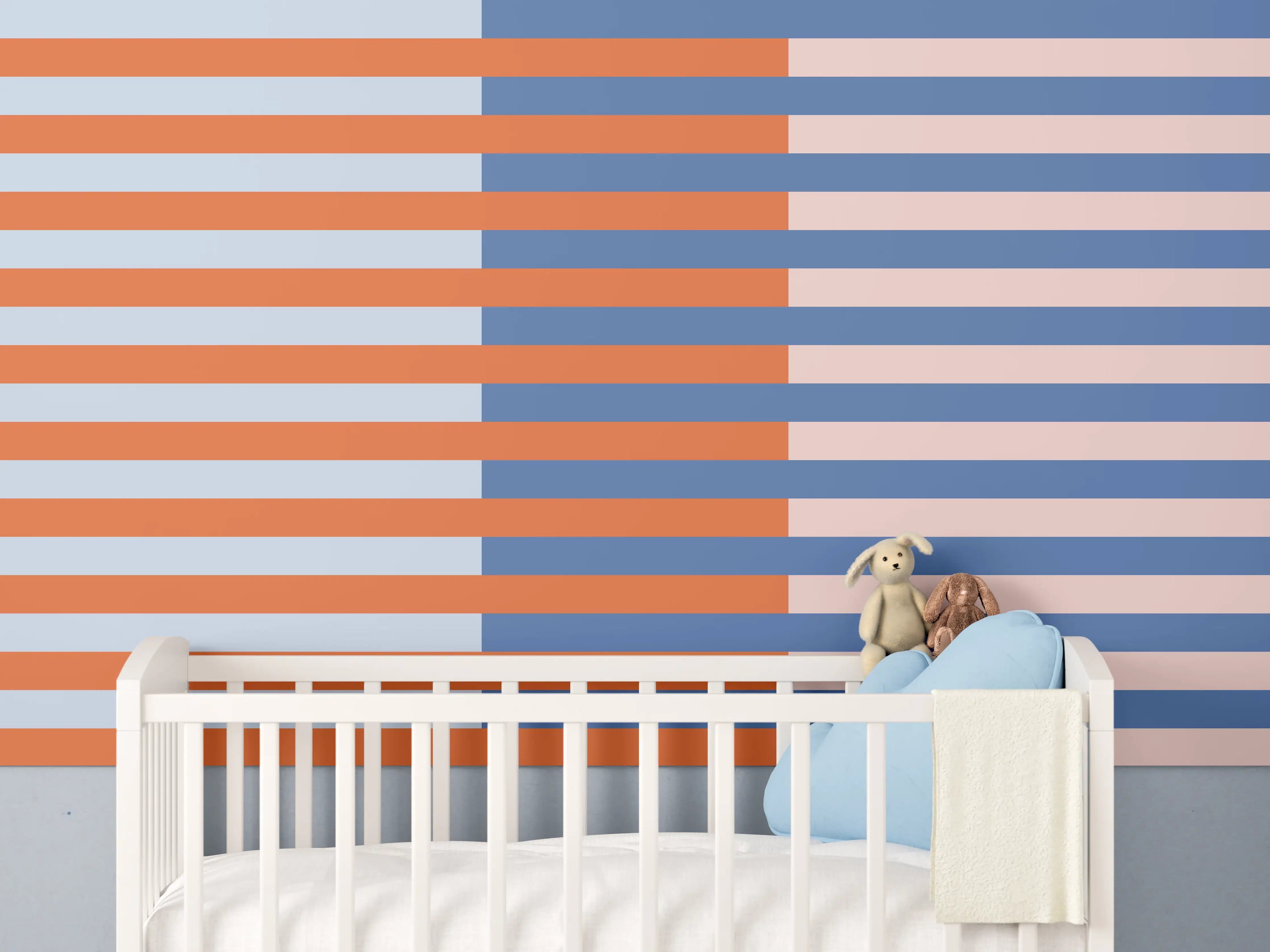 Babyzimmer Wandgestaltung - The Springs - Multy Stripes - Crocus