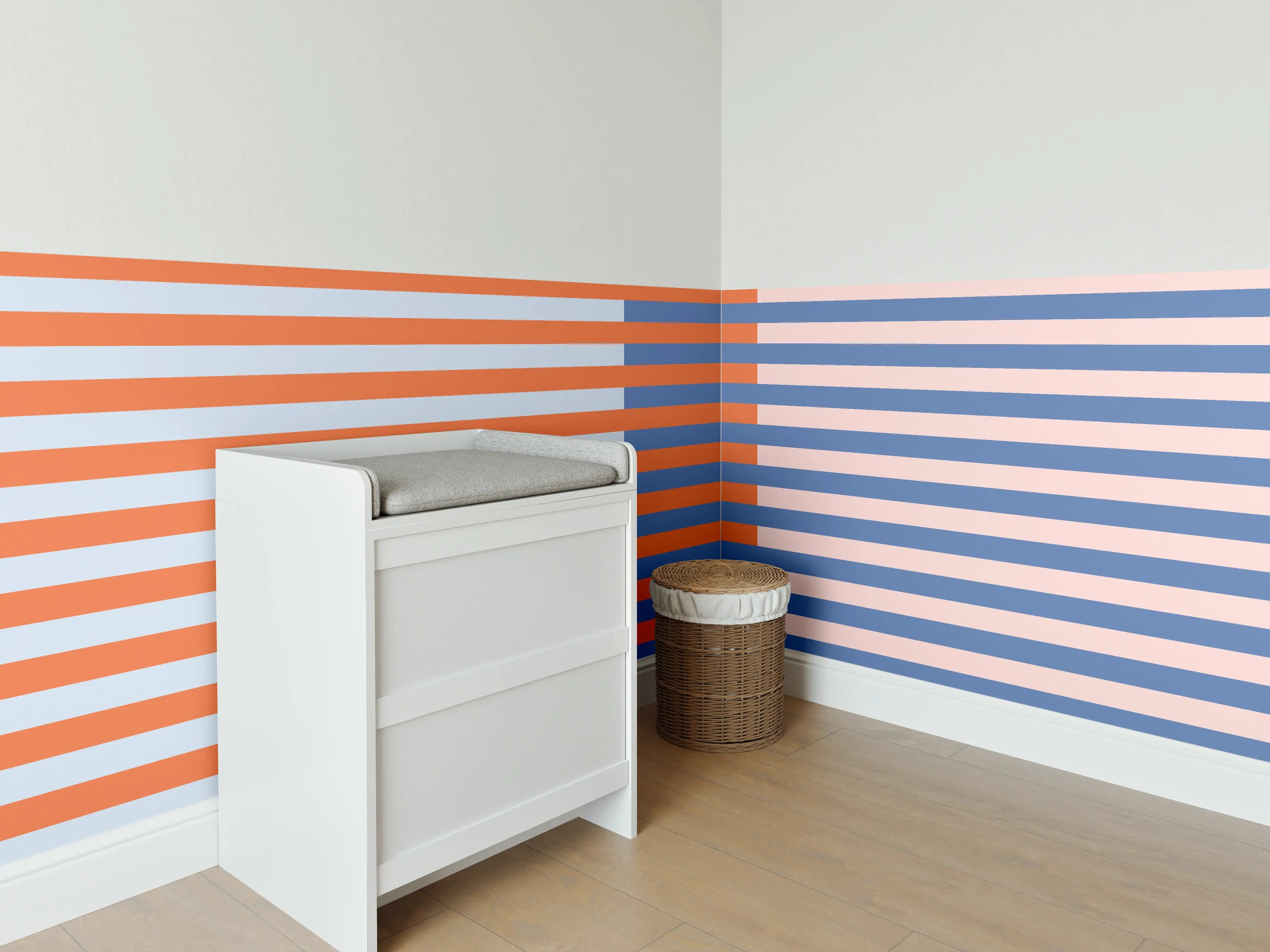 Babyzimmer Wandgestaltung - The Springs - Multy Stripes - Crocus