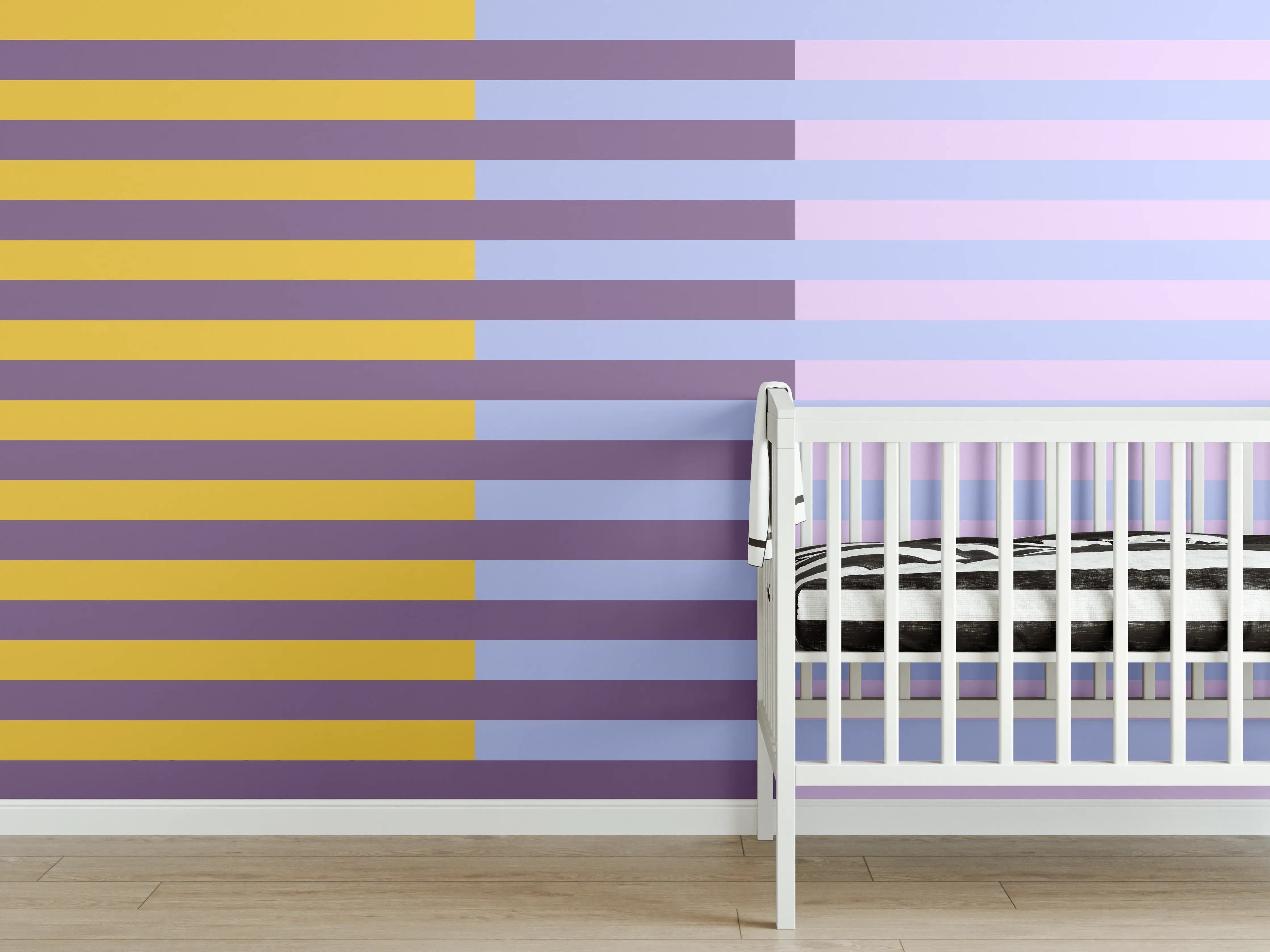 Babyzimmer Wandgestaltung - The Springs - Multy Stripes - Lilac