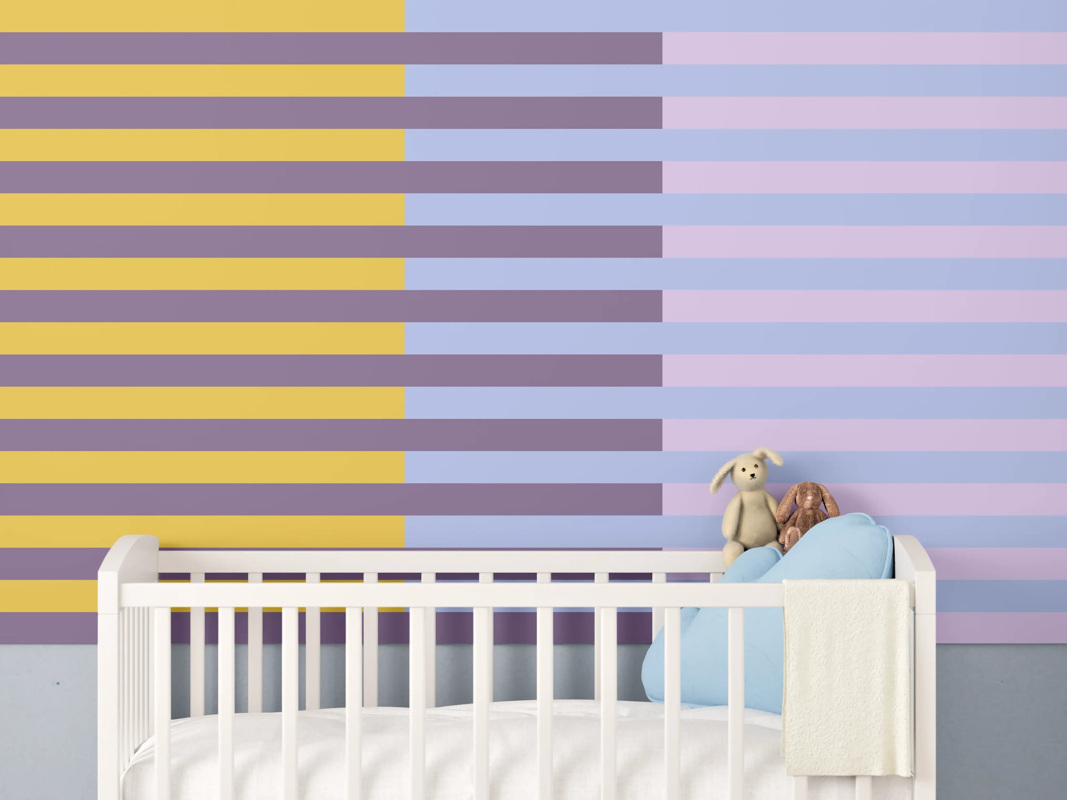 Babyzimmer Wandgestaltung - The Springs - Multy Stripes - Lilac