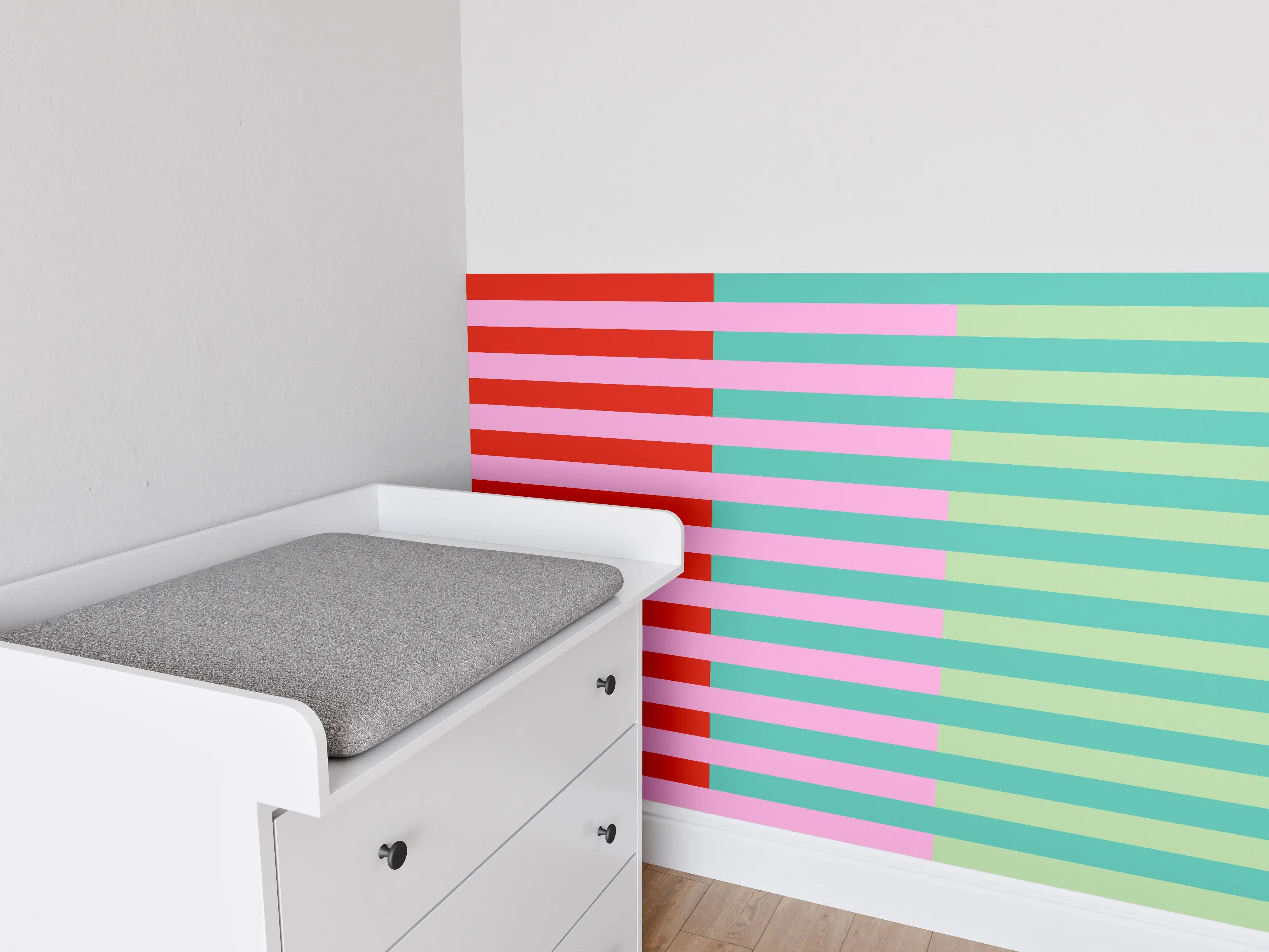 Babyzimmer Wandgestaltung - The Springs - Multy Stripes - Peony