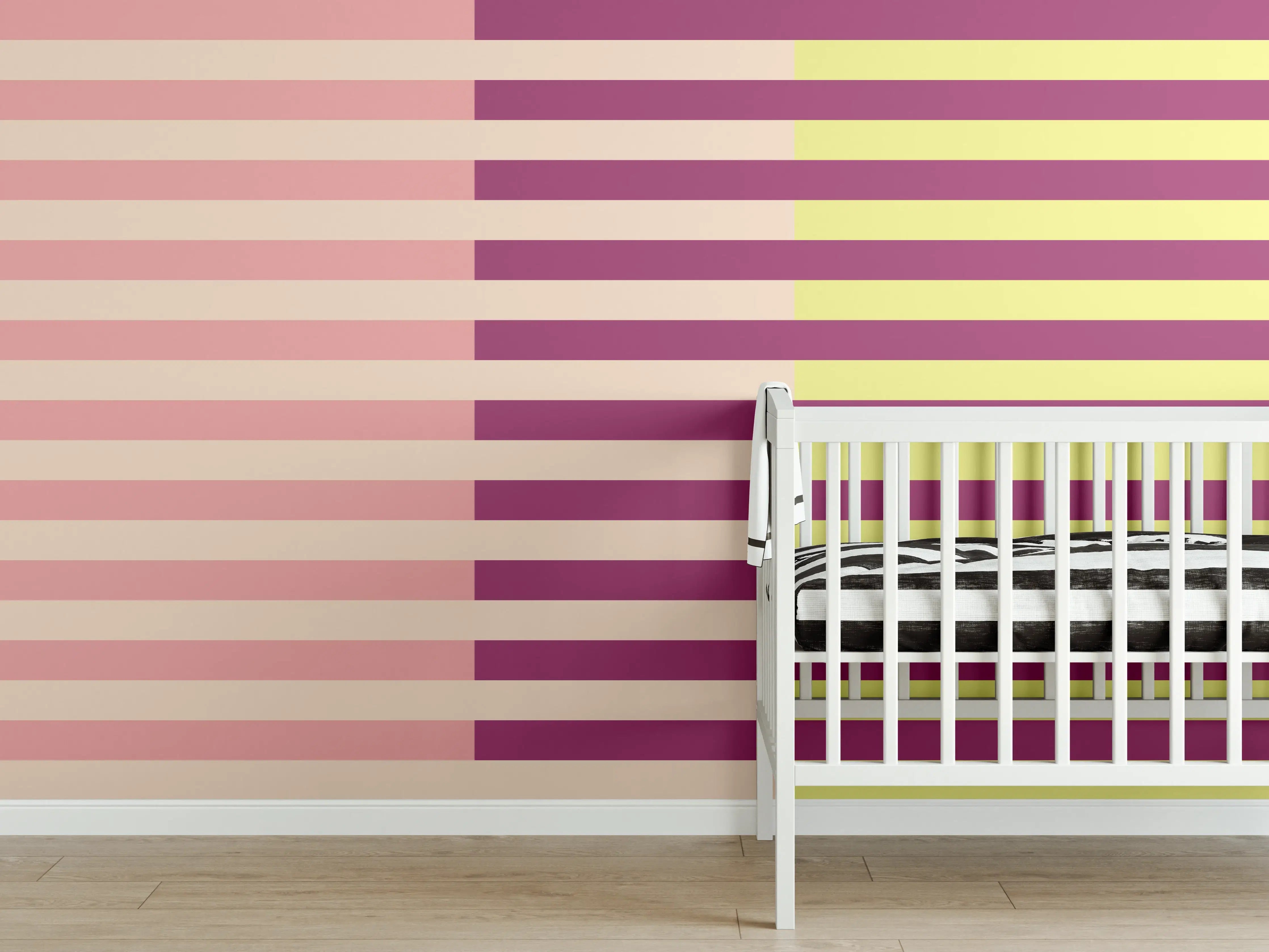 Babyzimmer Wandgestaltung - The Springs - Multy Stripes - Tulip