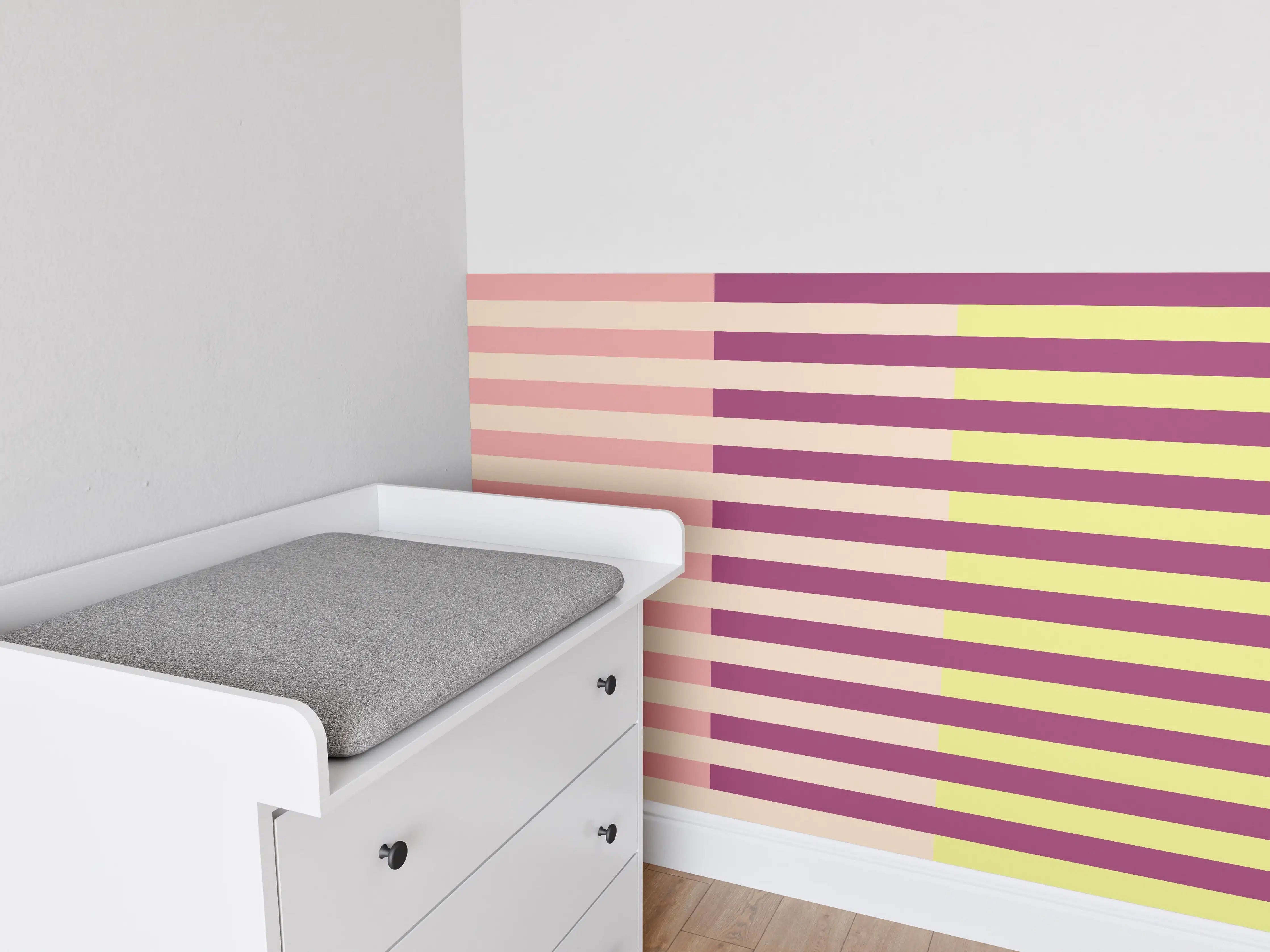 Babyzimmer Wandgestaltung - The Springs - Multy Stripes - Tulip