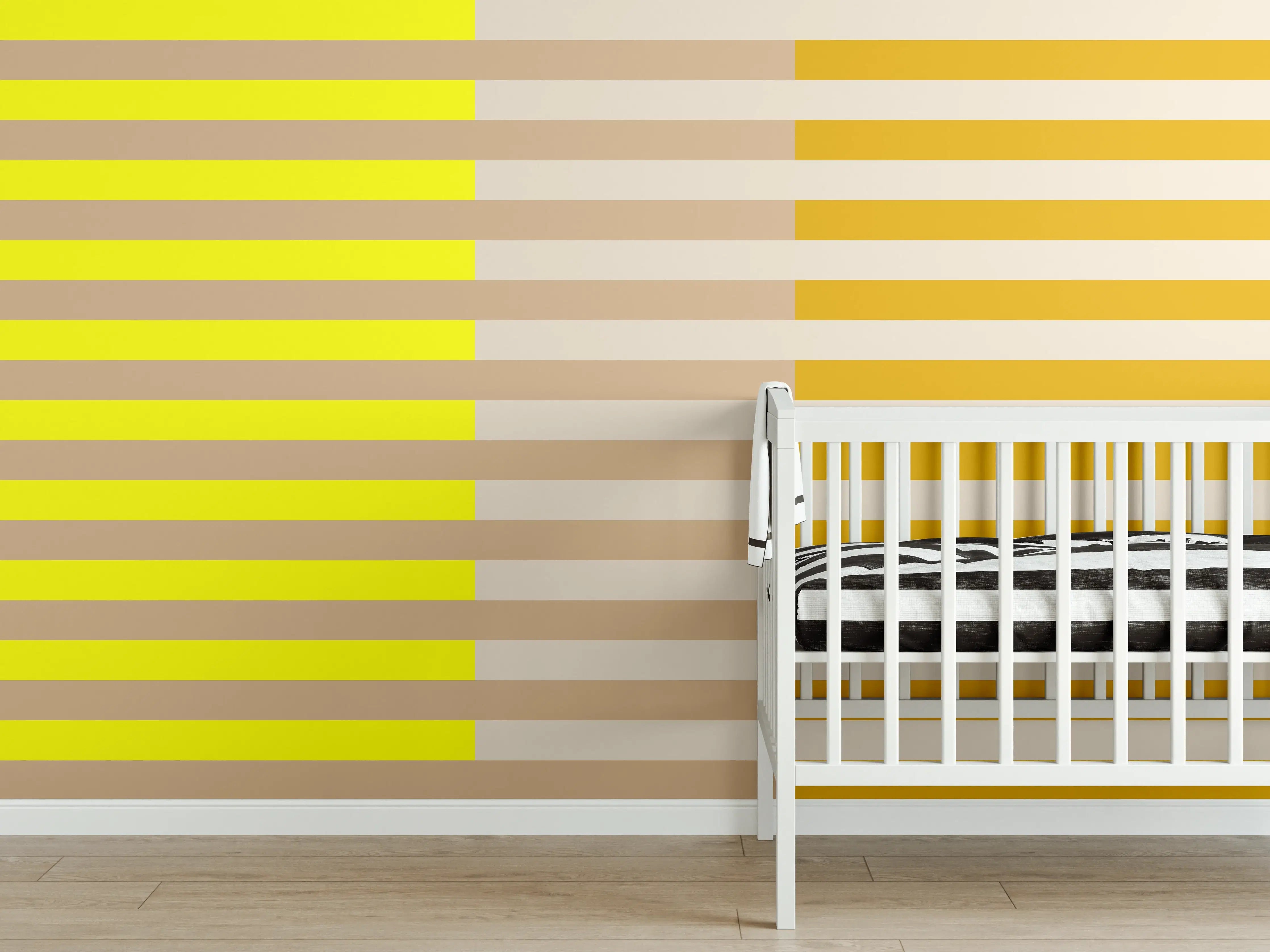 Babyzimmer Wandgestaltung - The Yellows - Multy Stripes - Buttercup