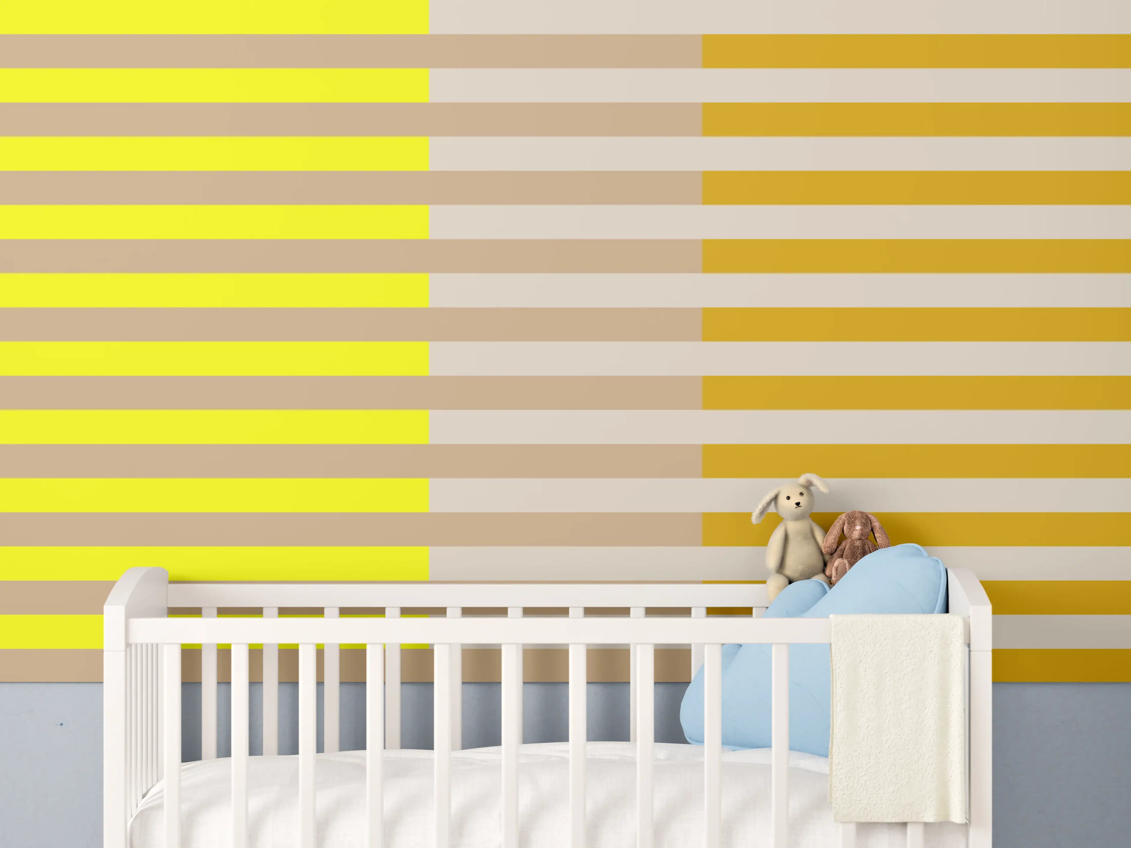 Babyzimmer Wandgestaltung - The Yellows - Multy Stripes - Buttercup