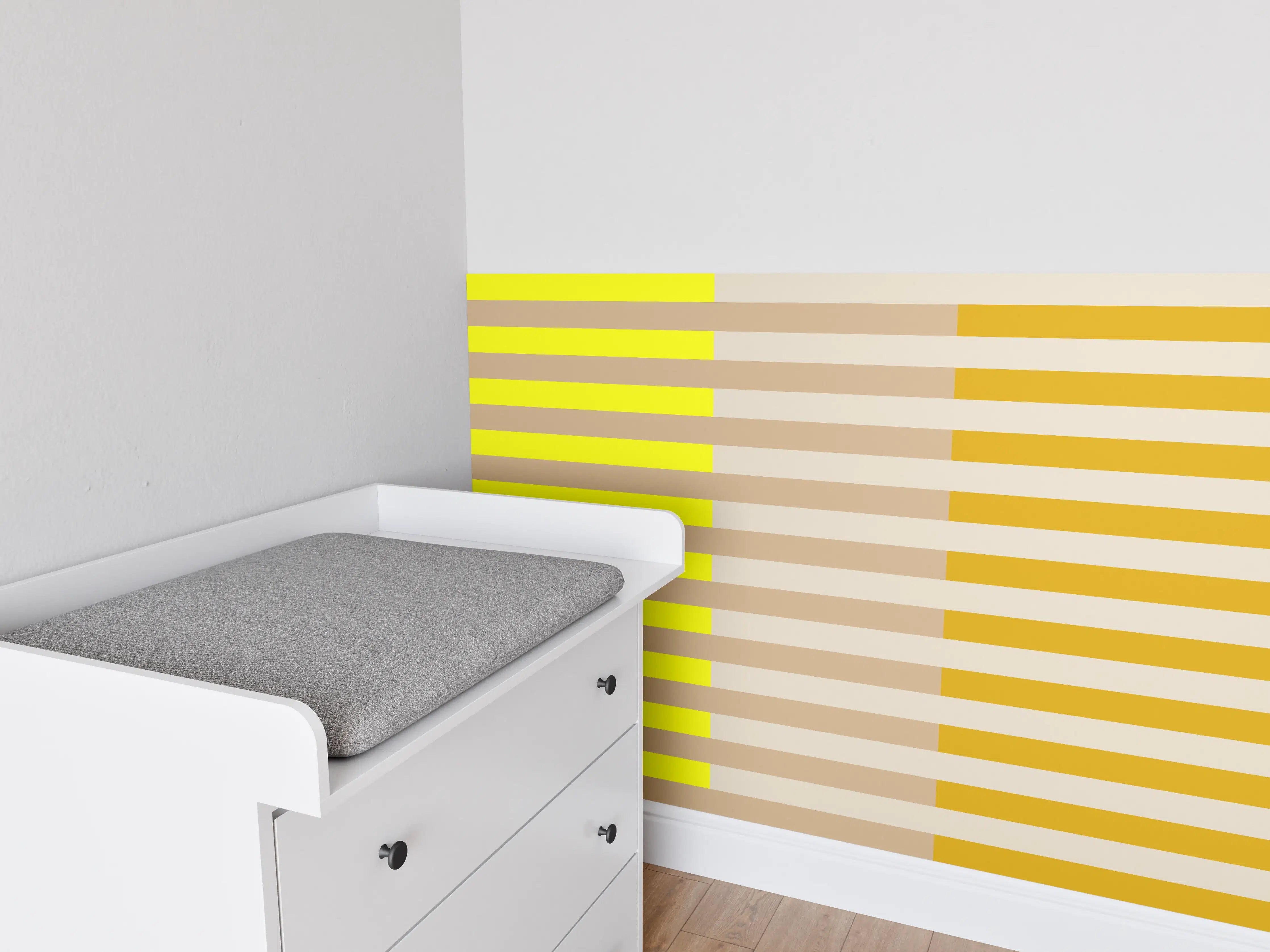 Babyzimmer Wandgestaltung - The Yellows - Multy Stripes - Buttercup