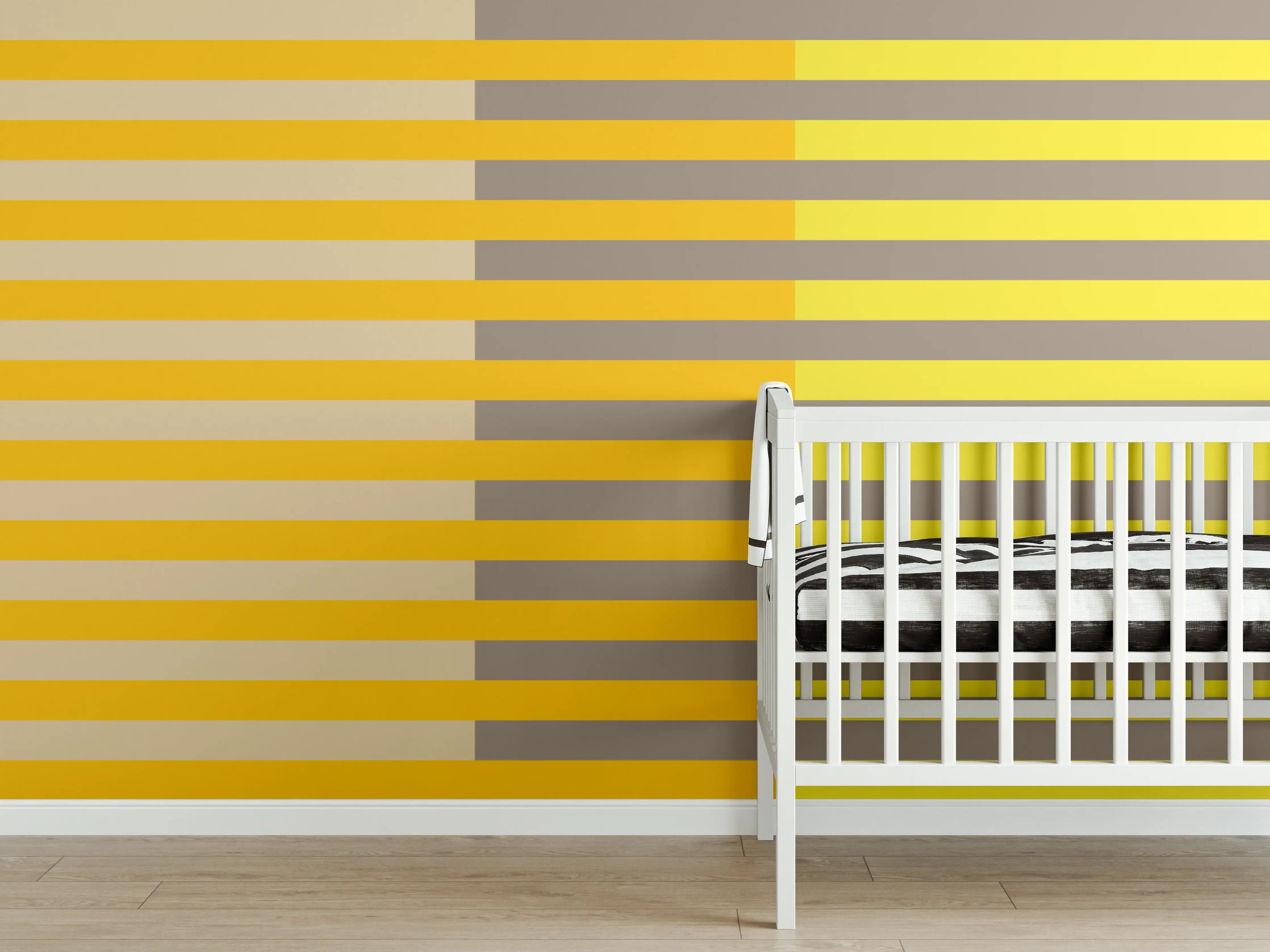 Babyzimmer Wandgestaltung - The Yellows - Multy Stripes - Honey