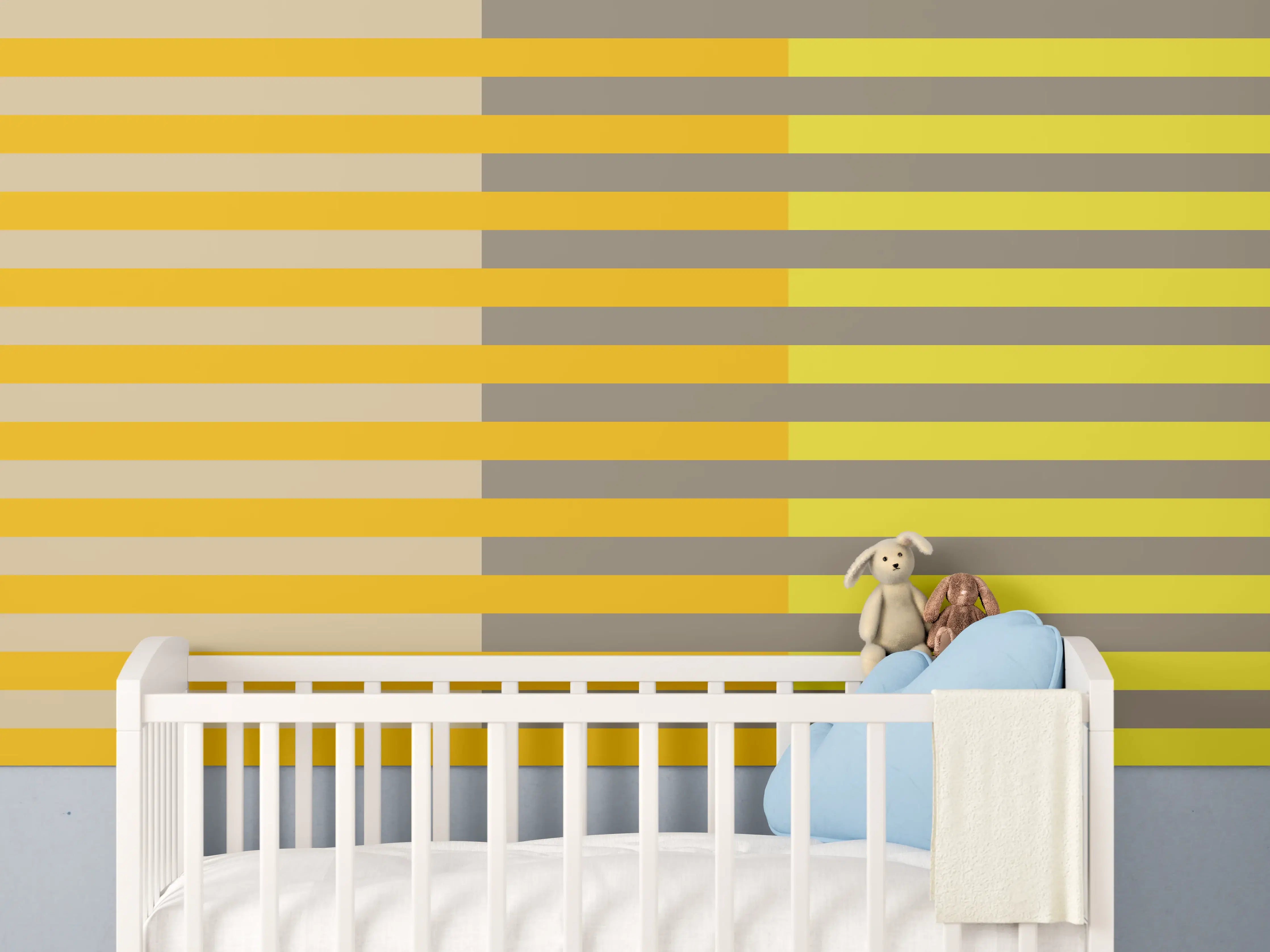 Babyzimmer Wandgestaltung - The Yellows - Multy Stripes - Honey