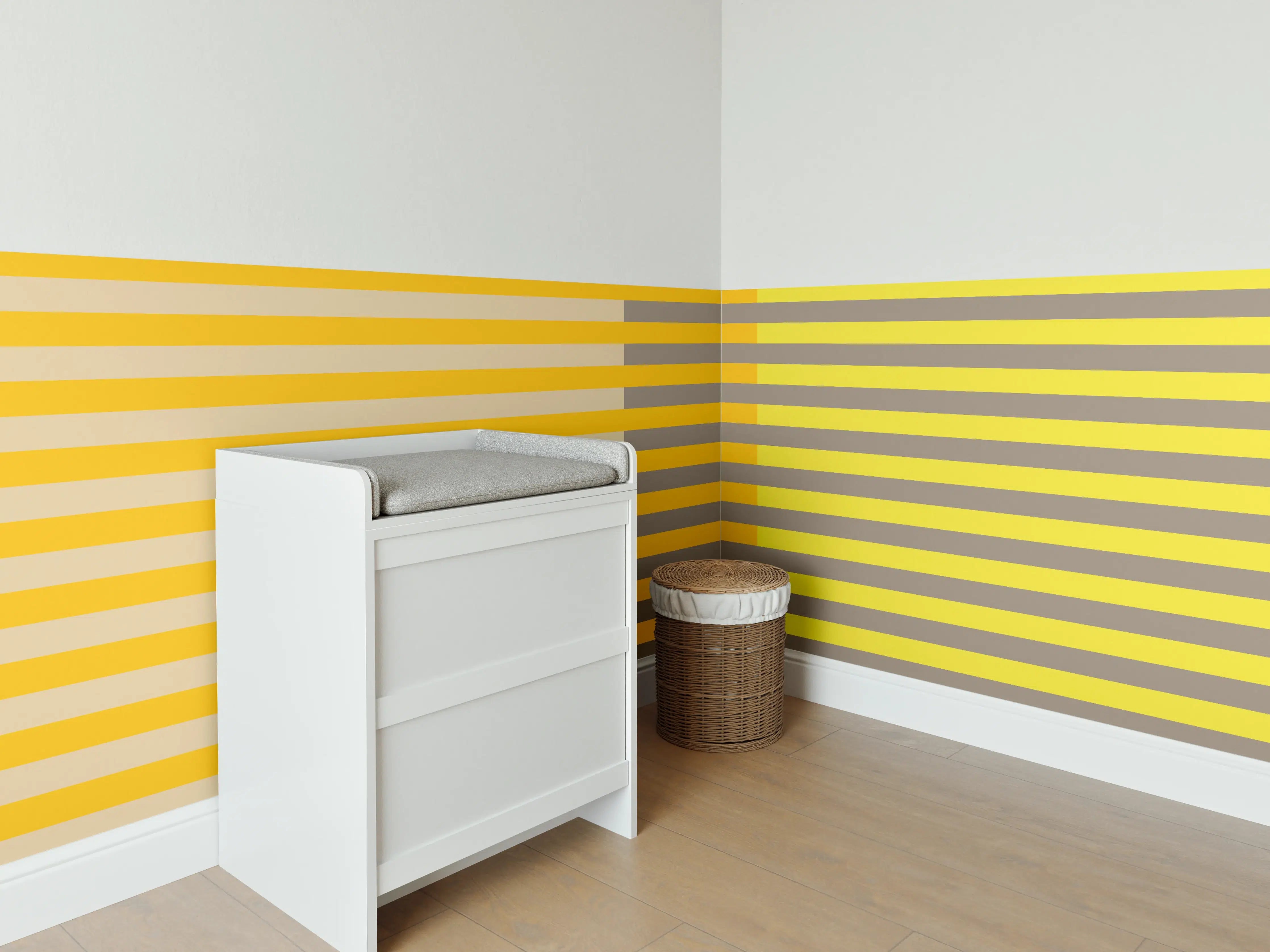 Babyzimmer Wandgestaltung - The Yellows - Multy Stripes - Honey