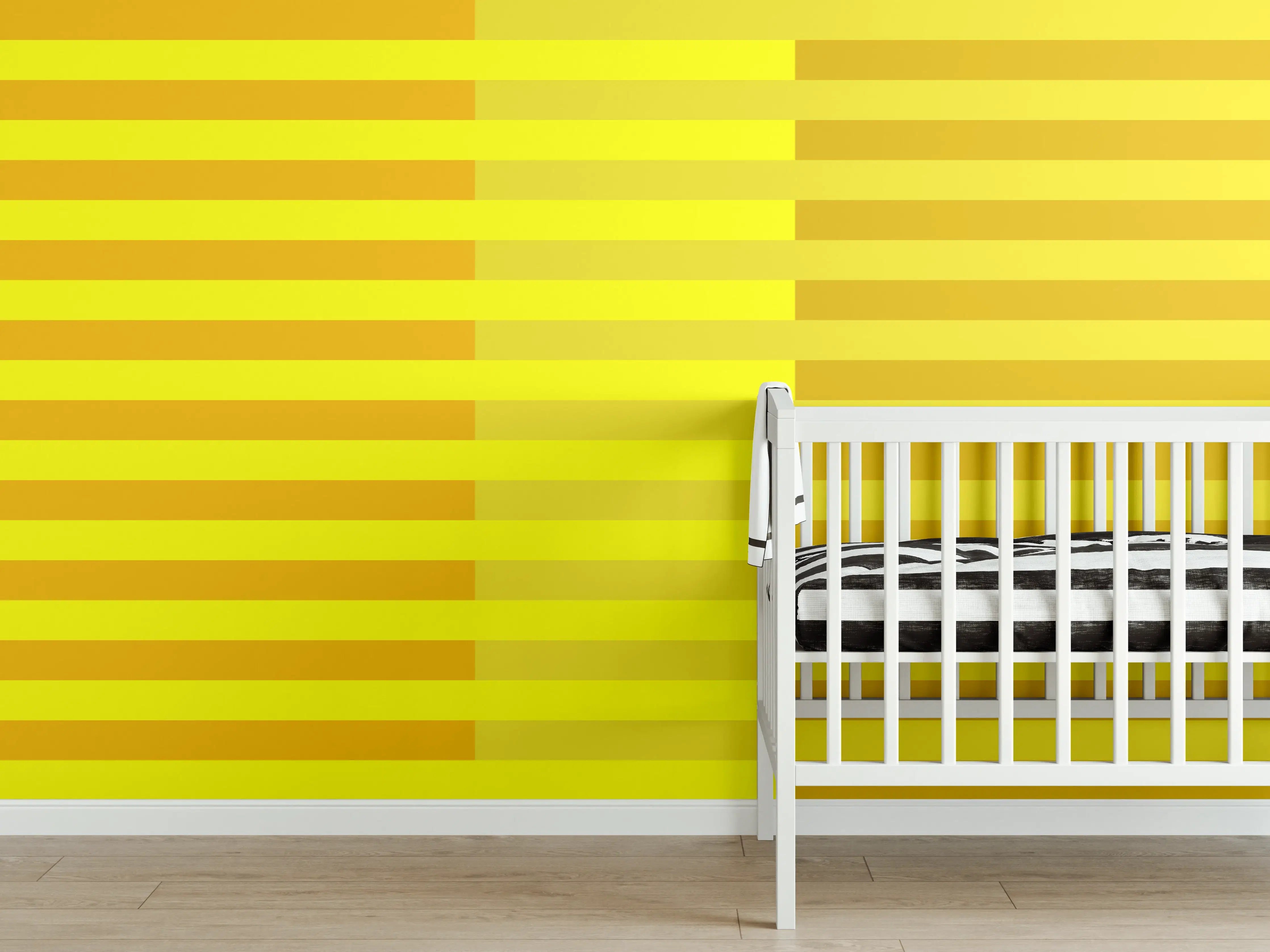 Babyzimmer Wandgestaltung - The Yellows - Multy Stripes - Lemon
