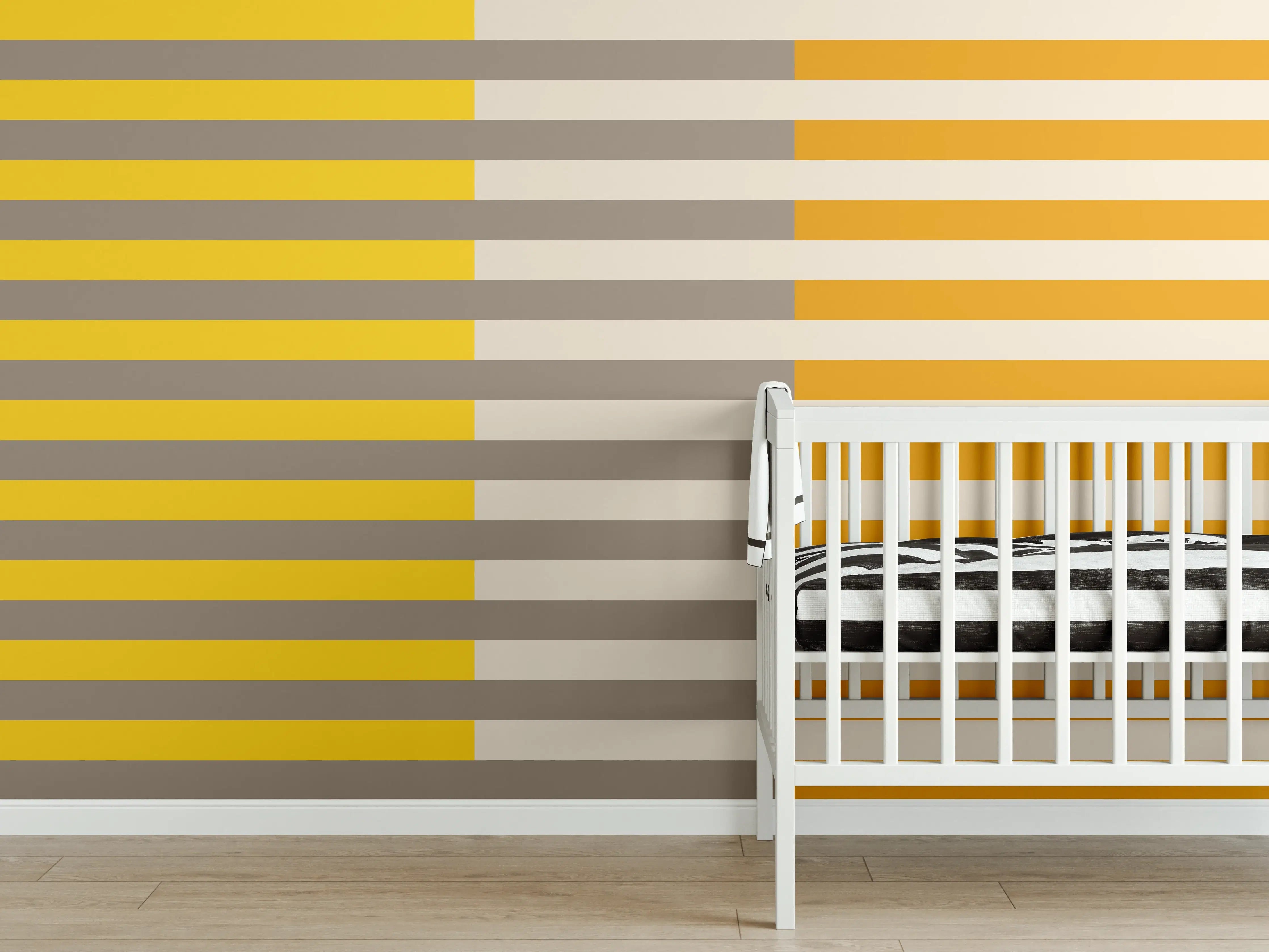 Babyzimmer Wandgestaltung - The Yellows - Multy Stripes - Saffron